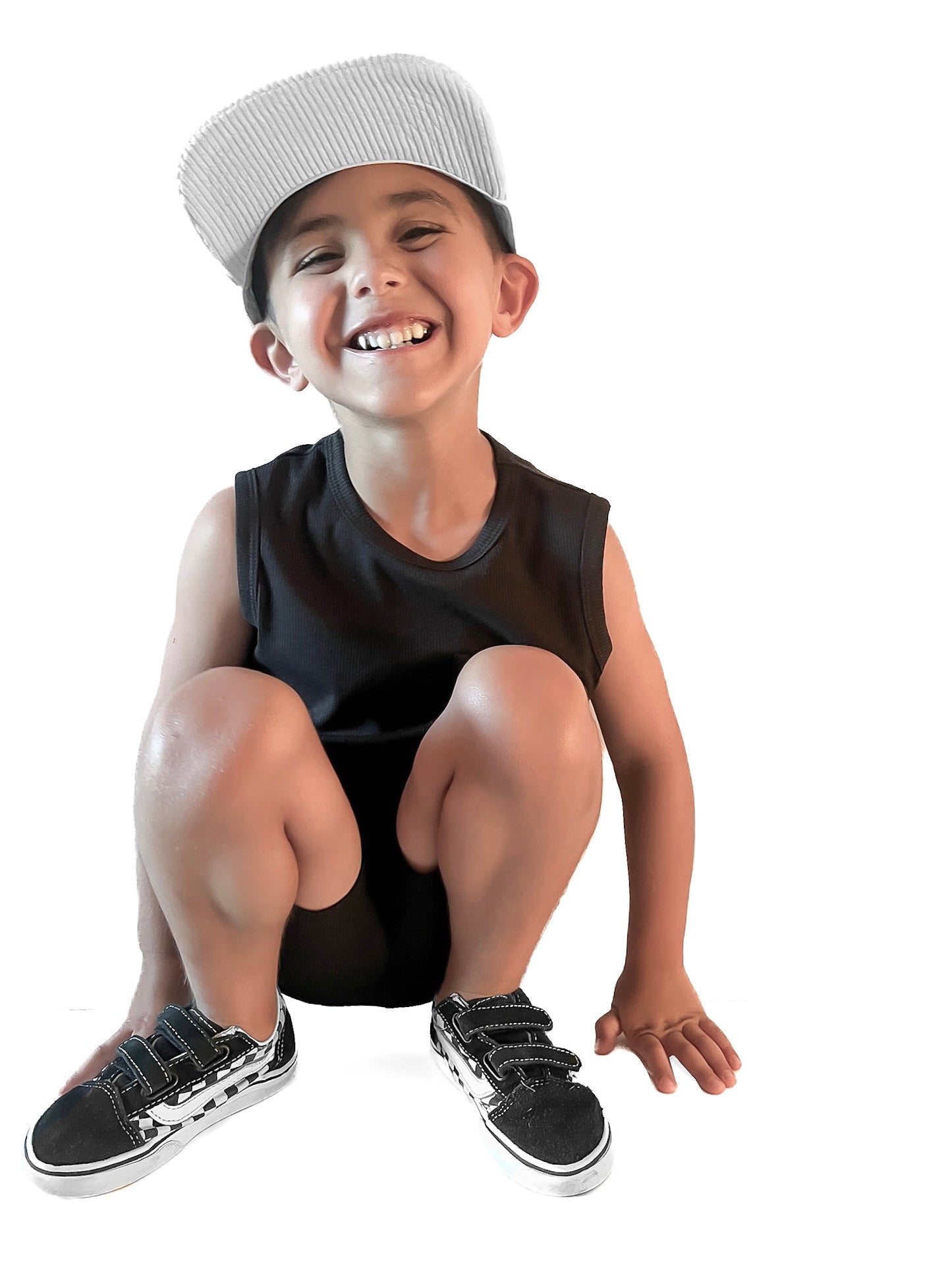 Bamboo Ribbed Pocket Tank - Black