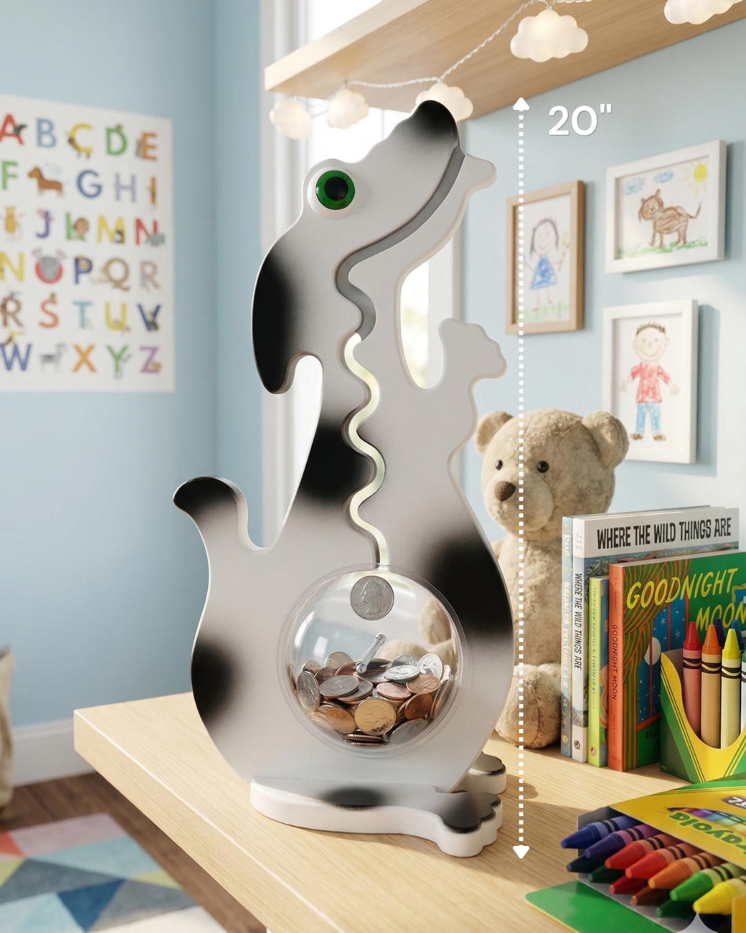 20" Black & White Dog