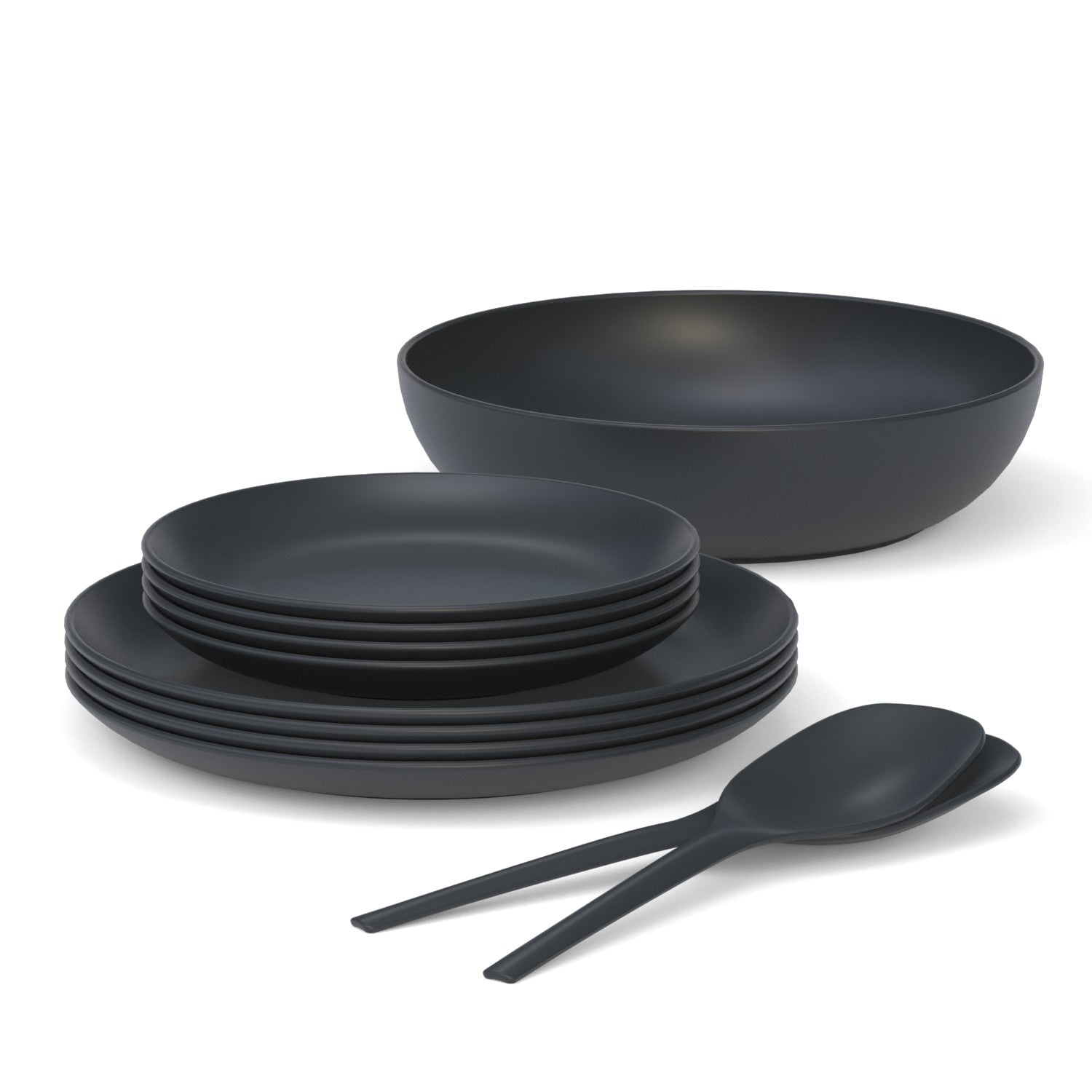11" Round Dinner Plate Set Of 4 - Black