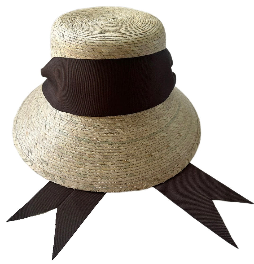 Clematis Bucket Hat - Chocolate Brown Wide & Short Grosgrain Ribbon