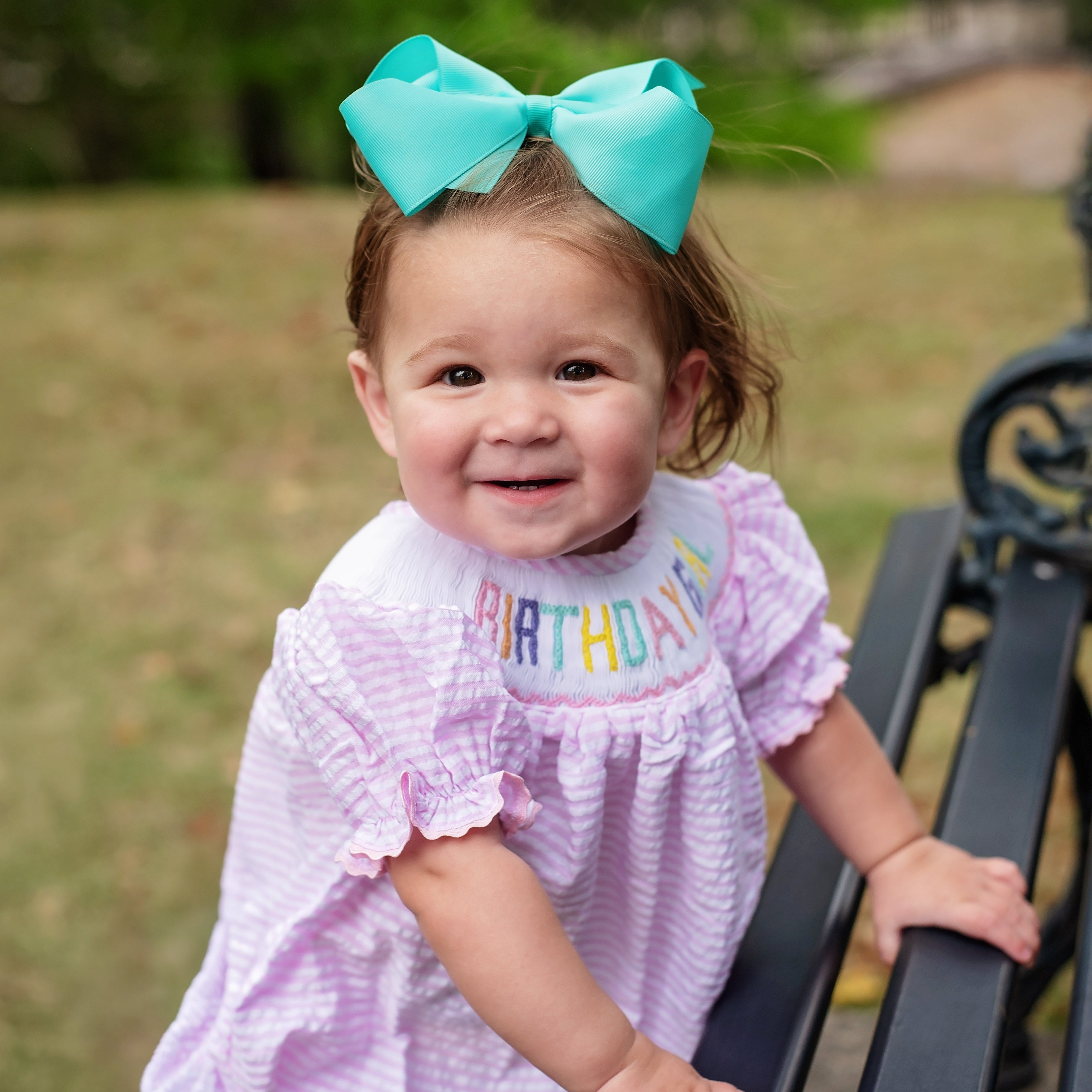 Smocked Birthday Girl Bubble