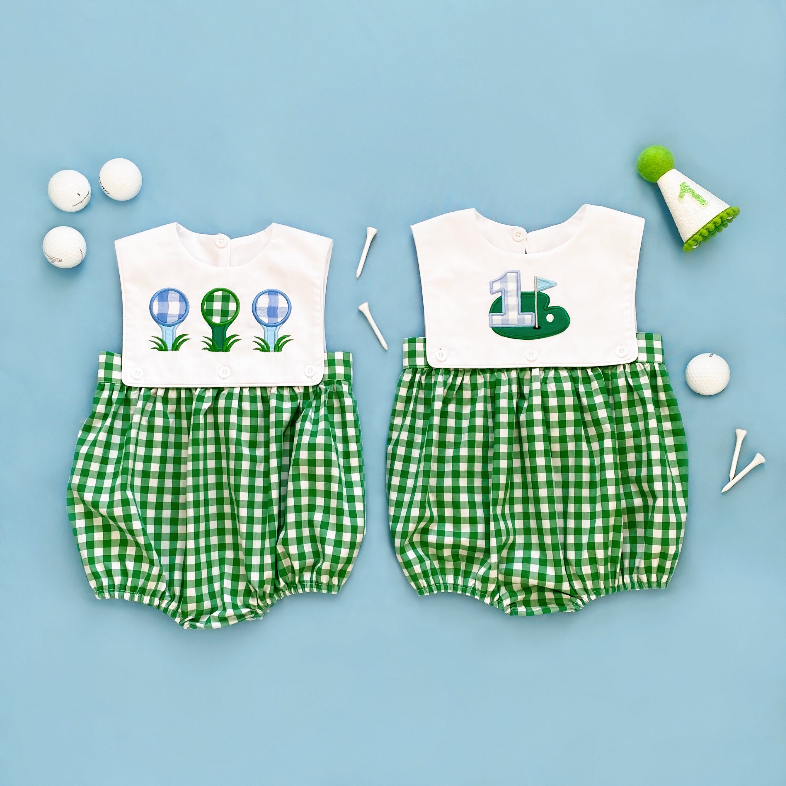 Hole-in-one First Birthday Boys Reversible Golf Bubble