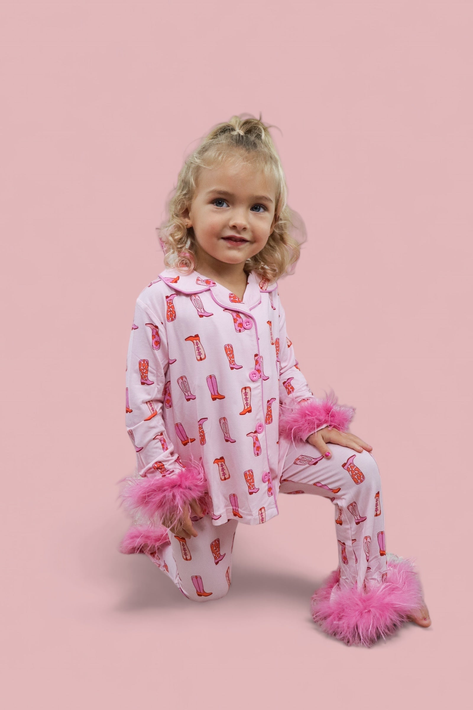 Exclusive Yee Haw Hollie Girl's Flare Feathered Dream Set