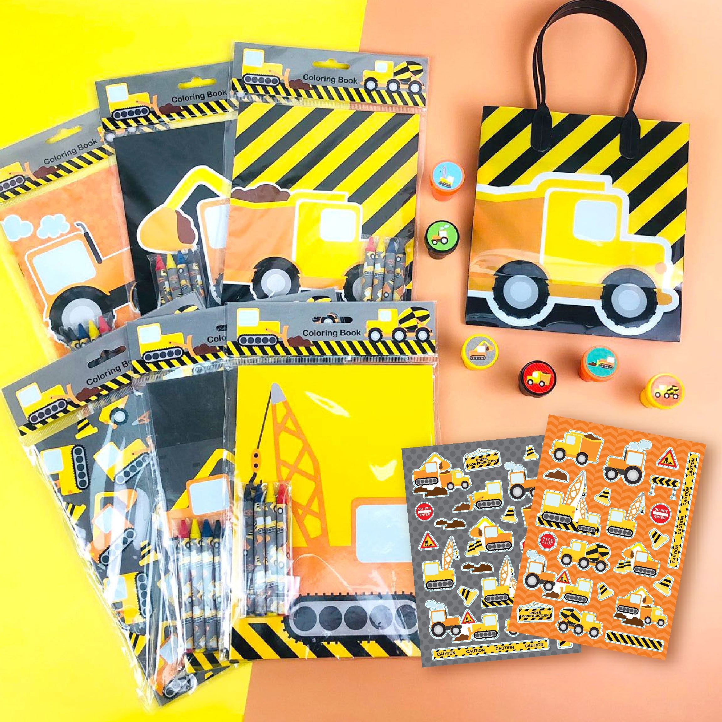 Construction Trucks Party Favor Bundle For 12 Kids