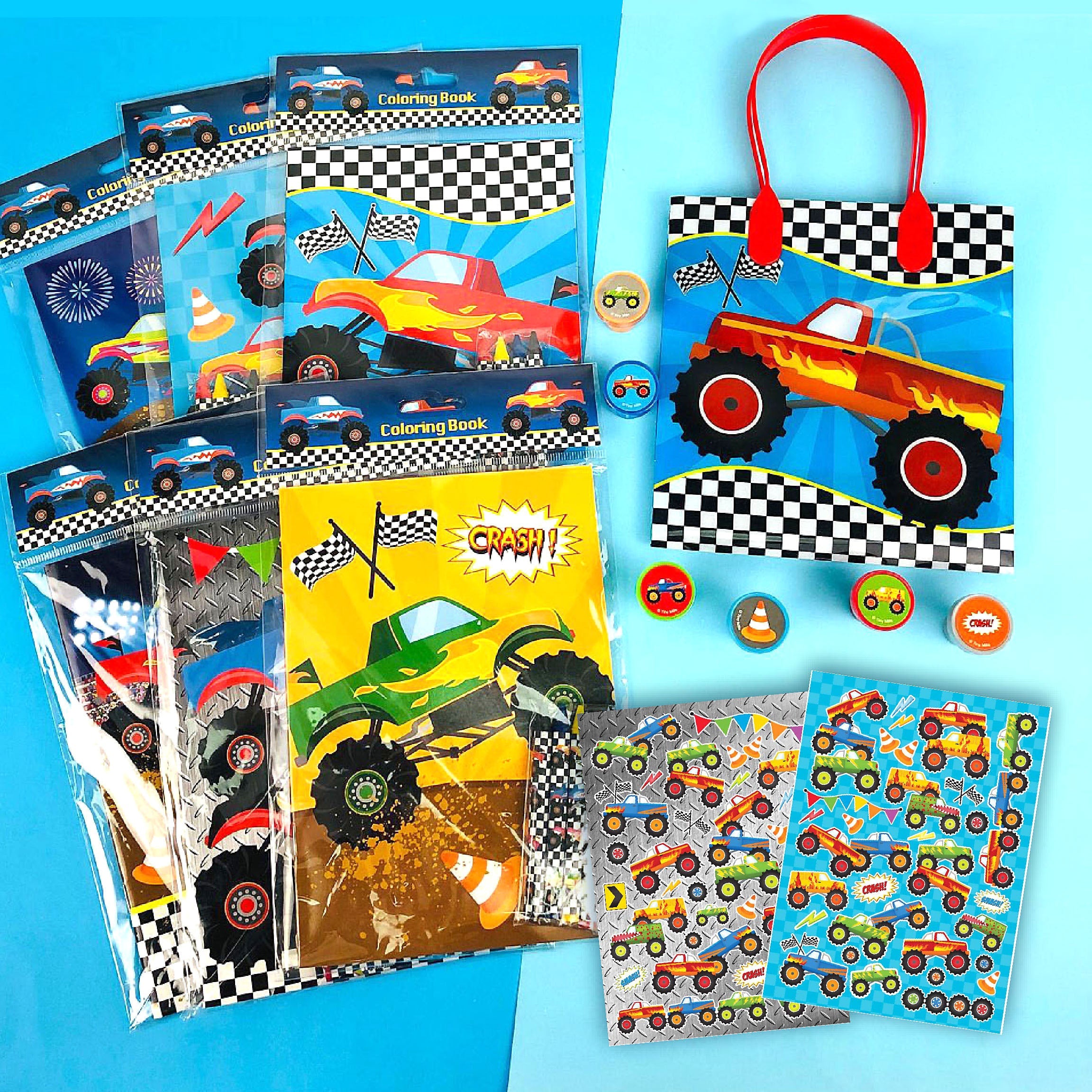Monster Trucks Party Favor Bundle For 12 Kids