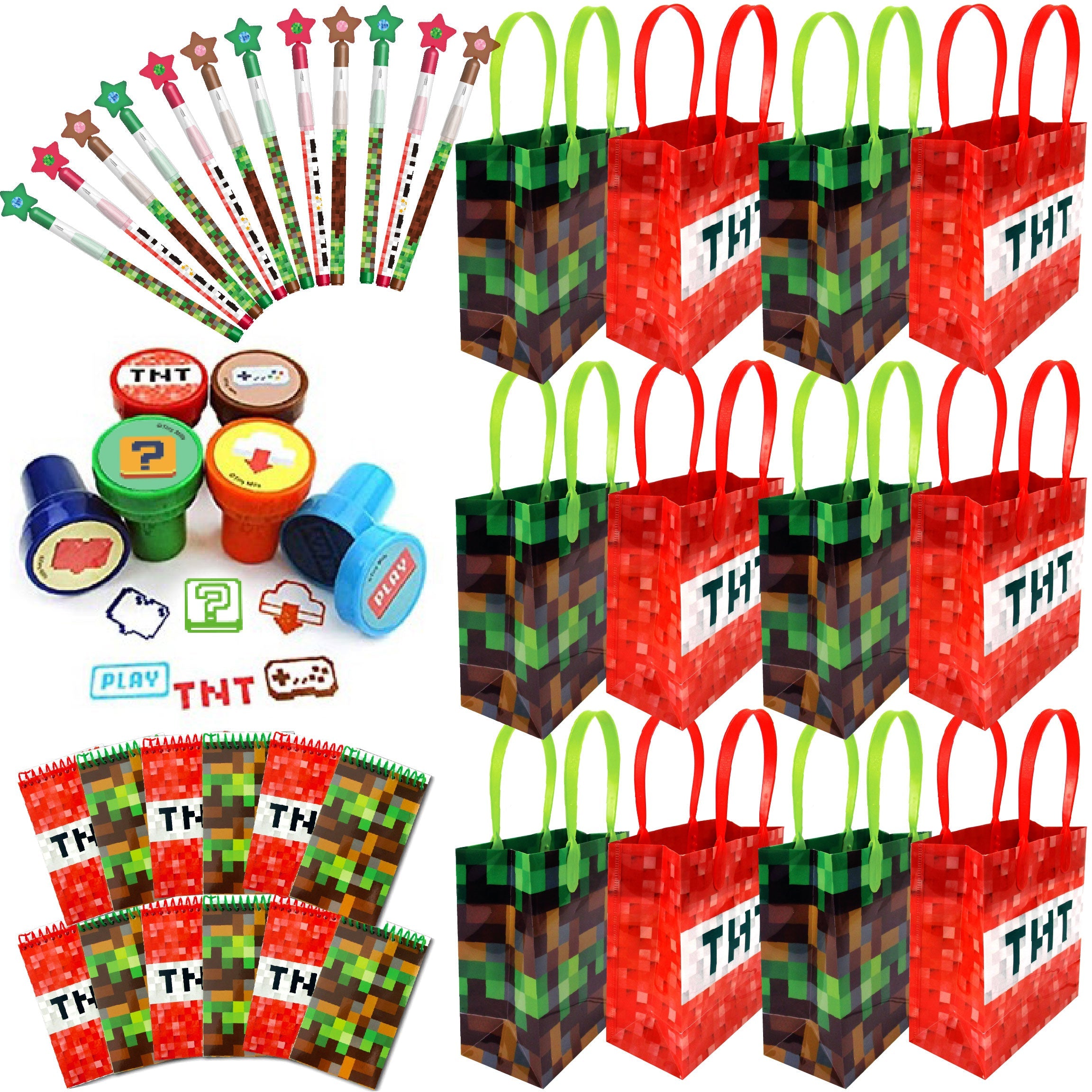 Pixels Miner Themed Party Favor Bundle For 12 Kids