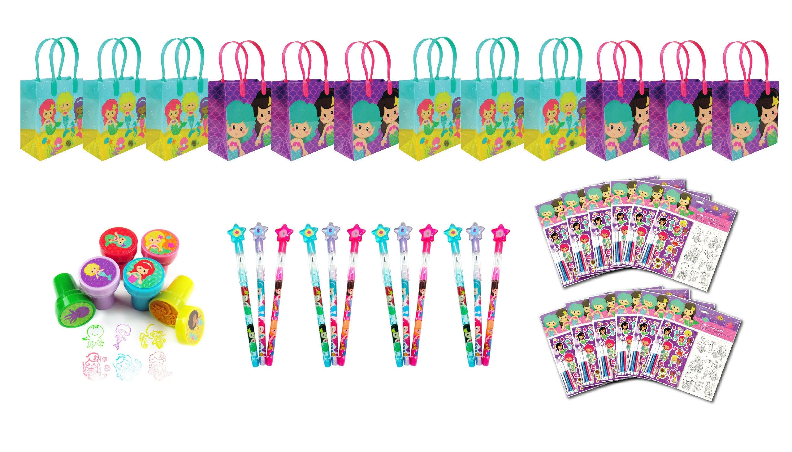 Tinymills Mermaid Party Favor Bundle For 12 Kids