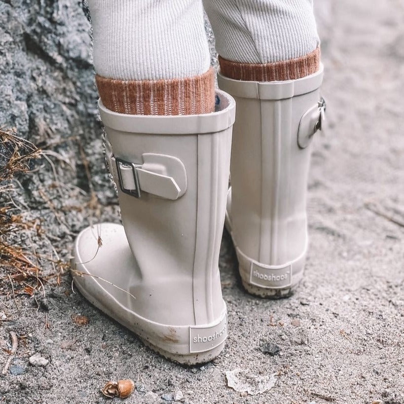 Toddler Rain Boots in Cream - Captain Peabody