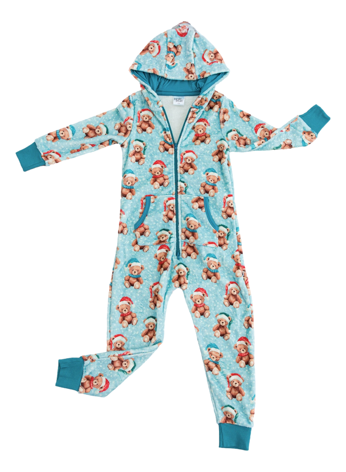 Beary Merry Microfleece Hooded Jumpsuit
