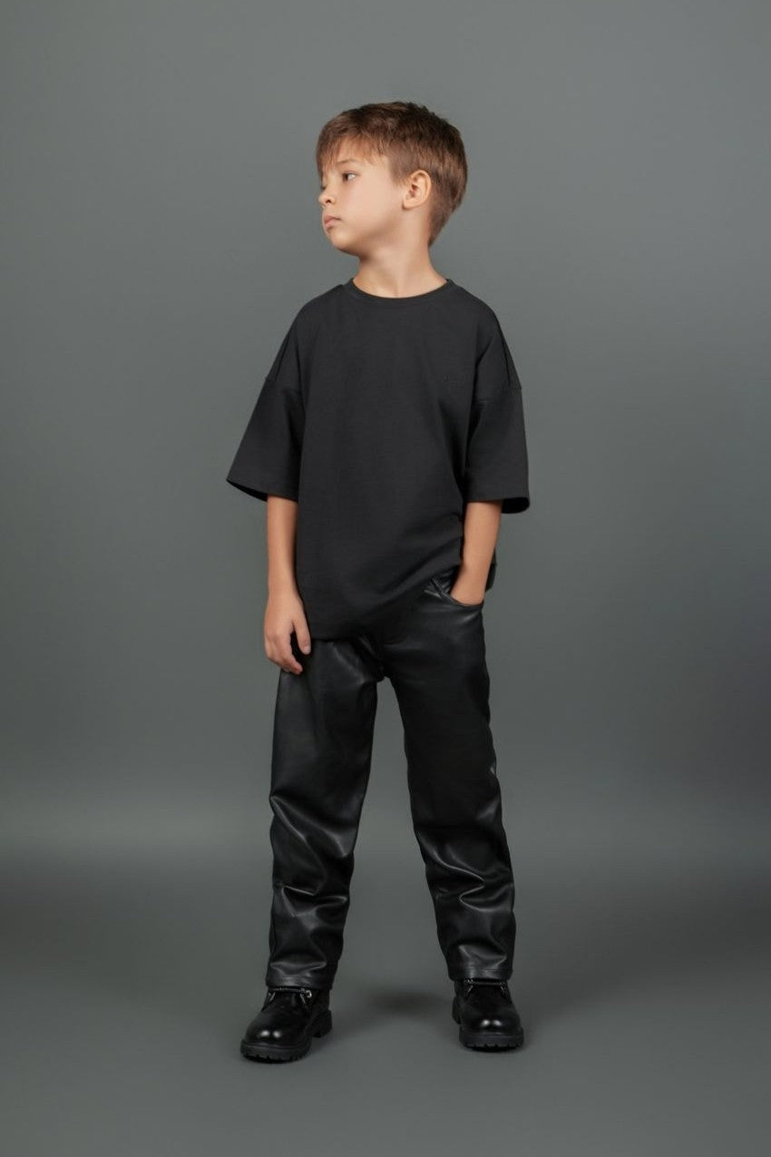 Faux Leather Straight Leg Pant