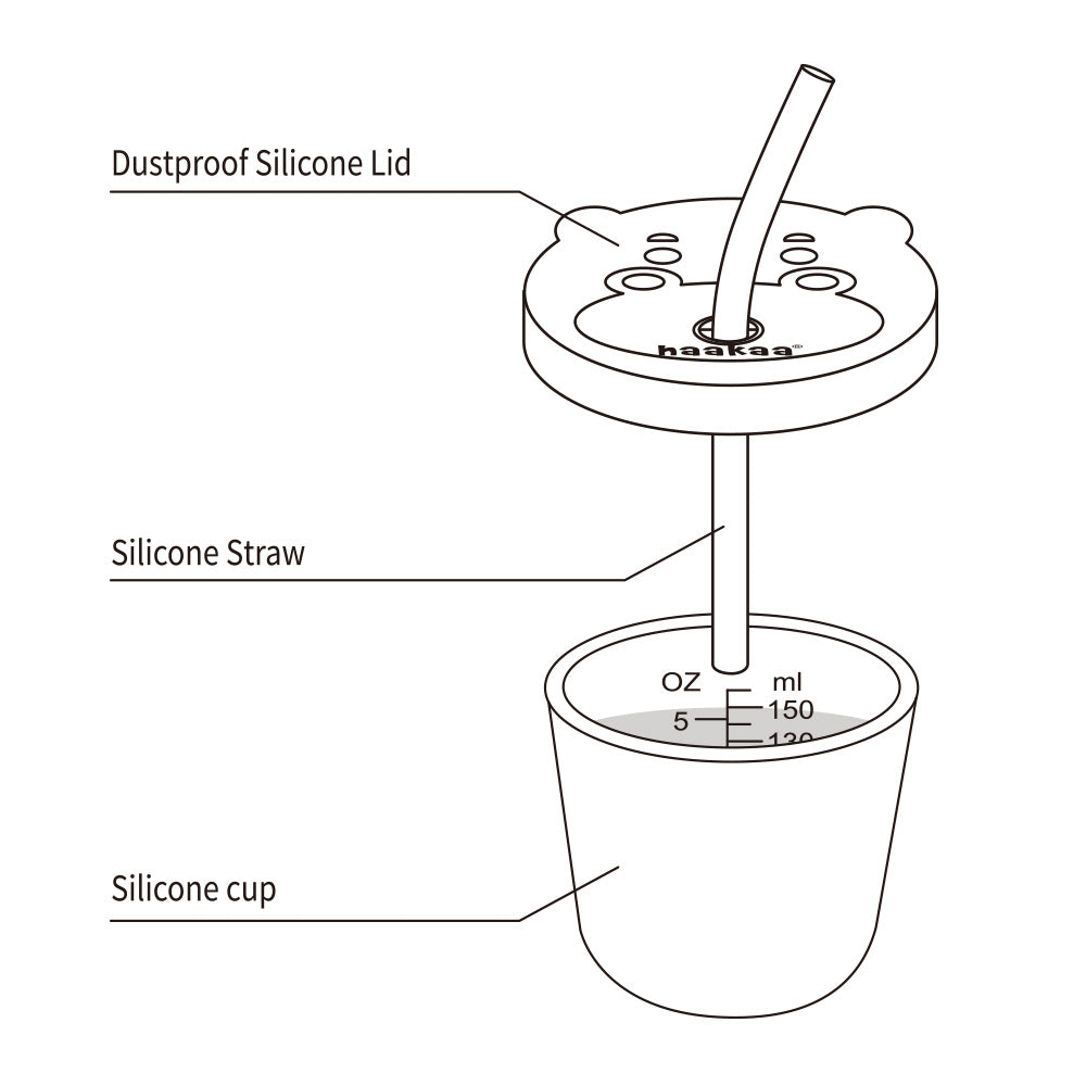 Haakaa Jolly hippo silicone sippy cup 1 Pk