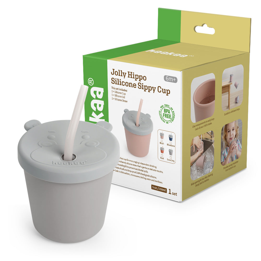 Haakaa Jolly hippo silicone sippy cup 1 Pk