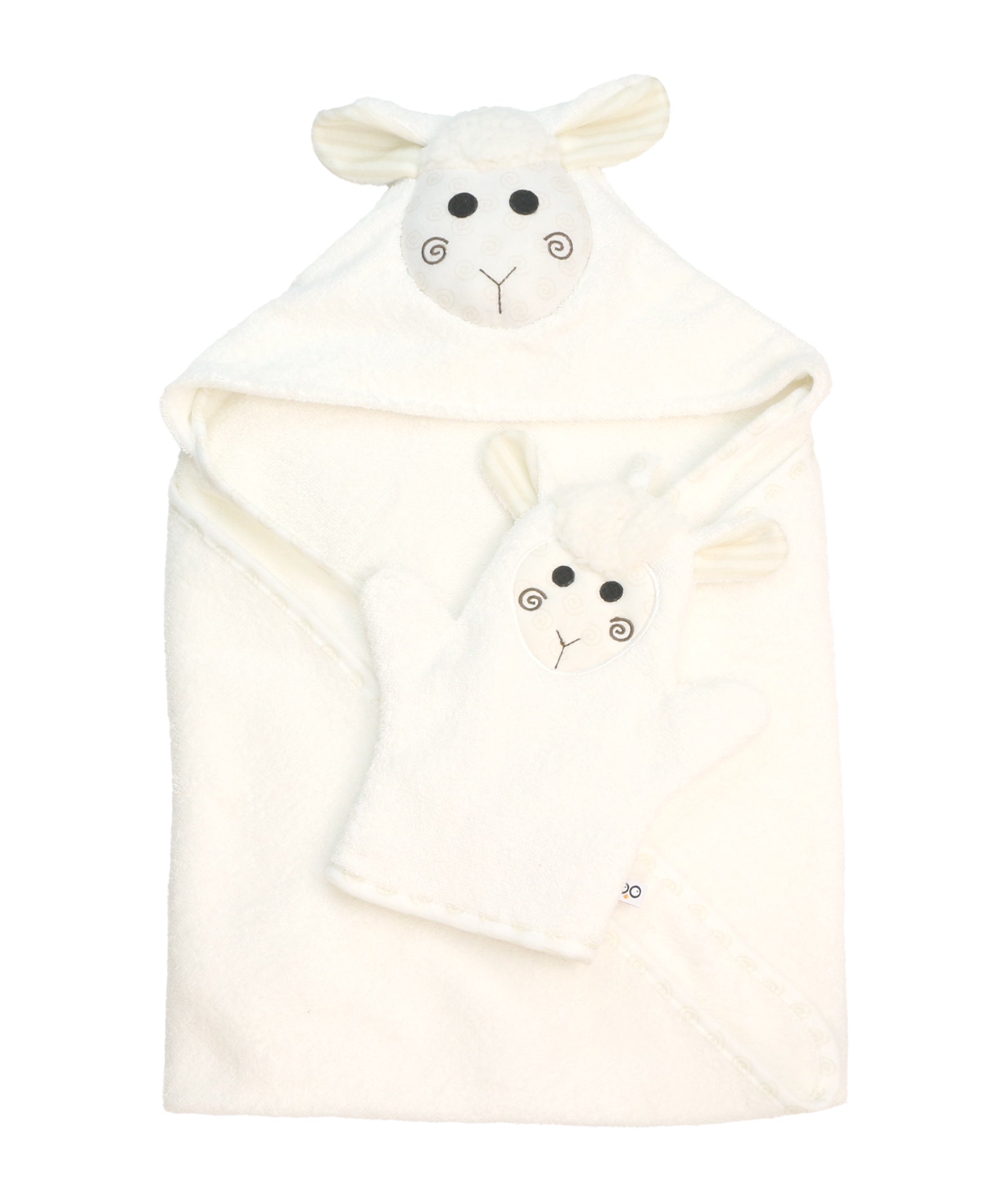 Baby Plush Terry Hooded Bath Towel - Lucky The Lamb **pre-order (orders Will Ship In Full Early March '25)**