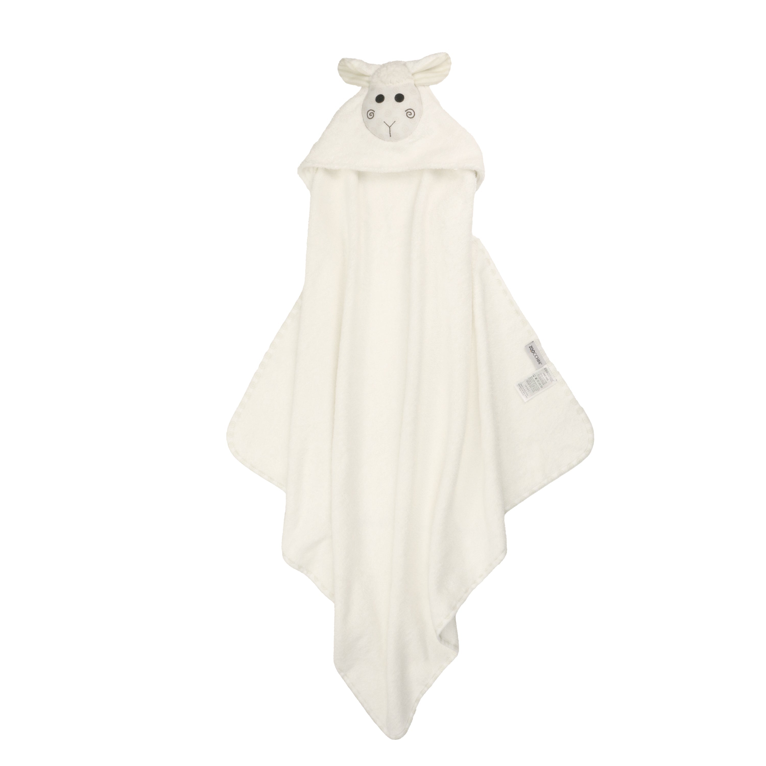 Baby Plush Terry Hooded Bath Towel - Lucky The Lamb **pre-order (orders Will Ship In Full Early March '25)**
