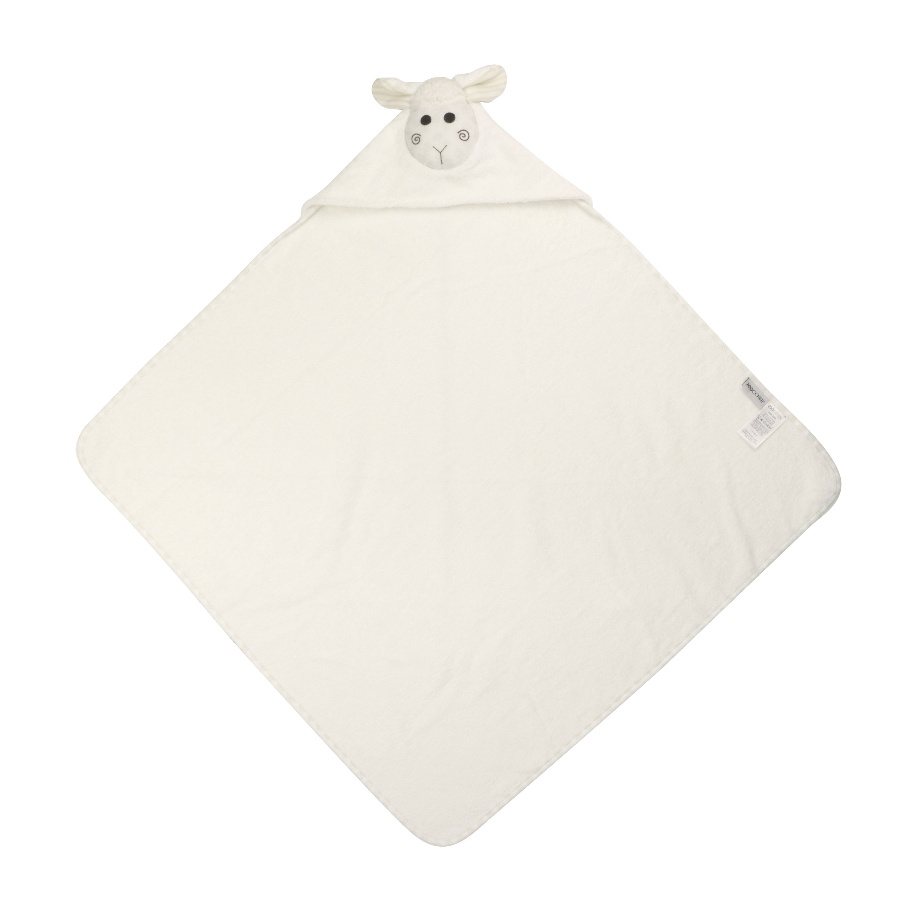 Baby Plush Terry Hooded Bath Towel - Lucky The Lamb **pre-order (orders Will Ship In Full Early March '25)**