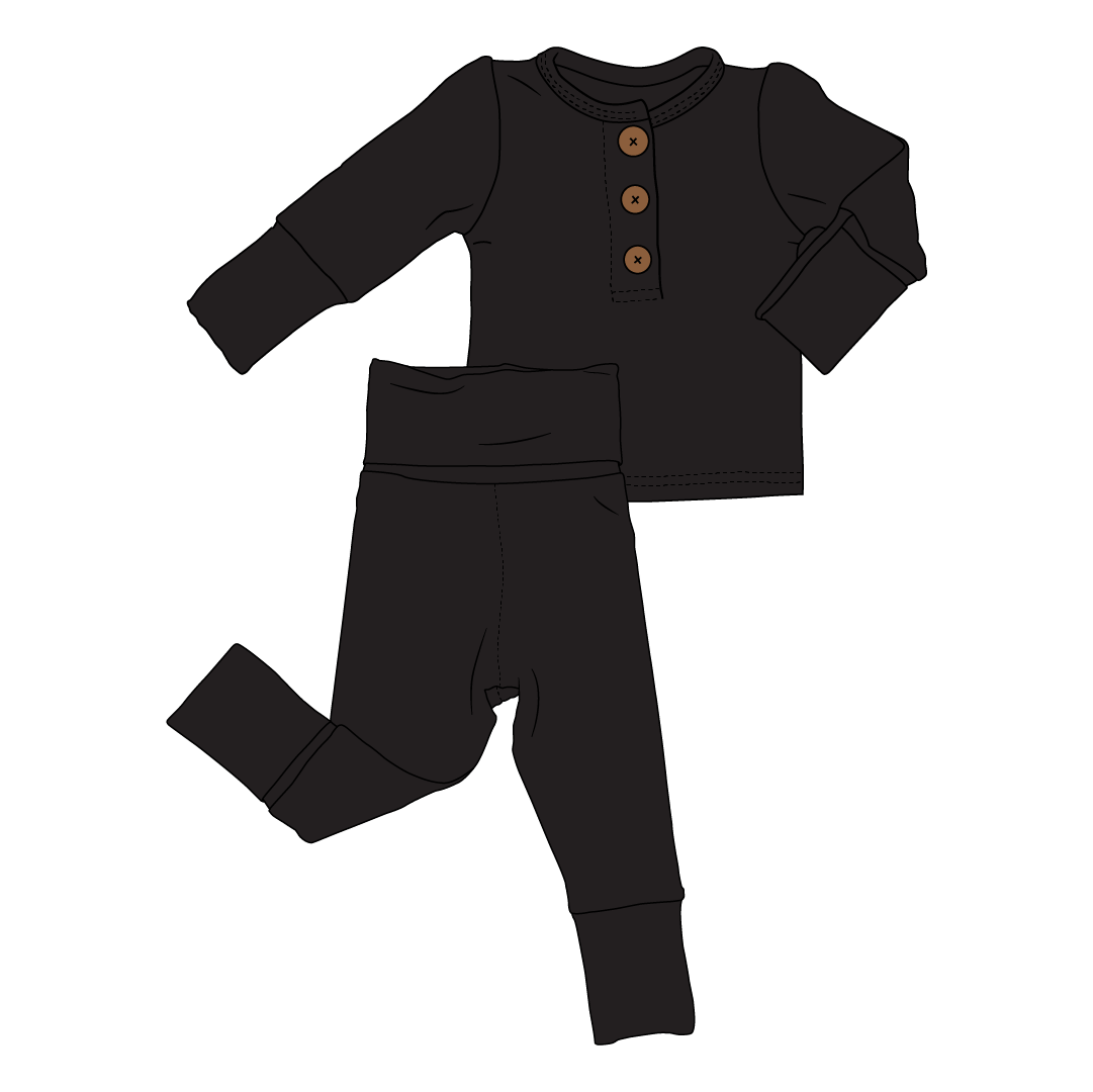 Black Infant 2-piece Bamboo Set