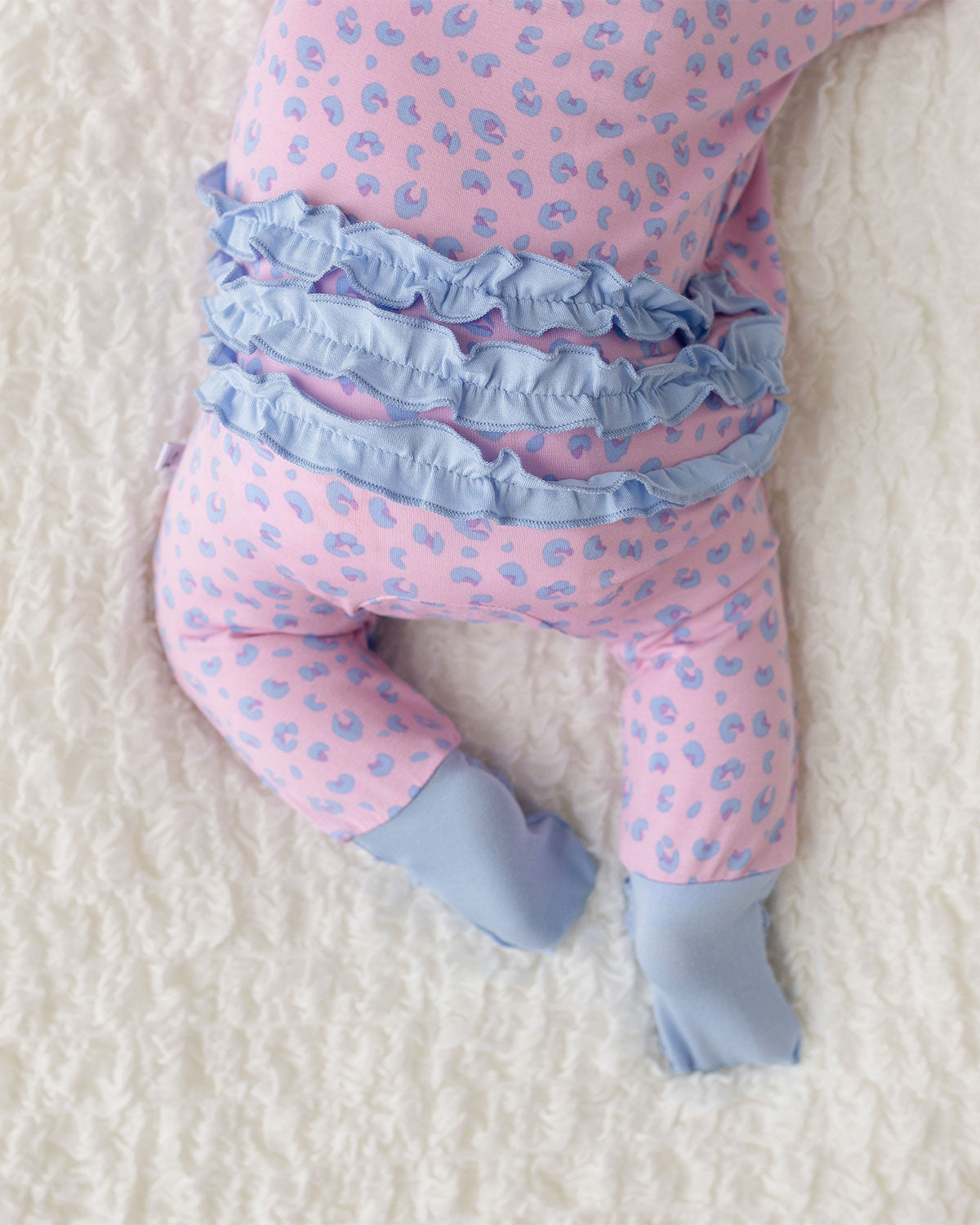 Lillian Leopard Bamboo Ruffle Convertible Footie (2t-4t)