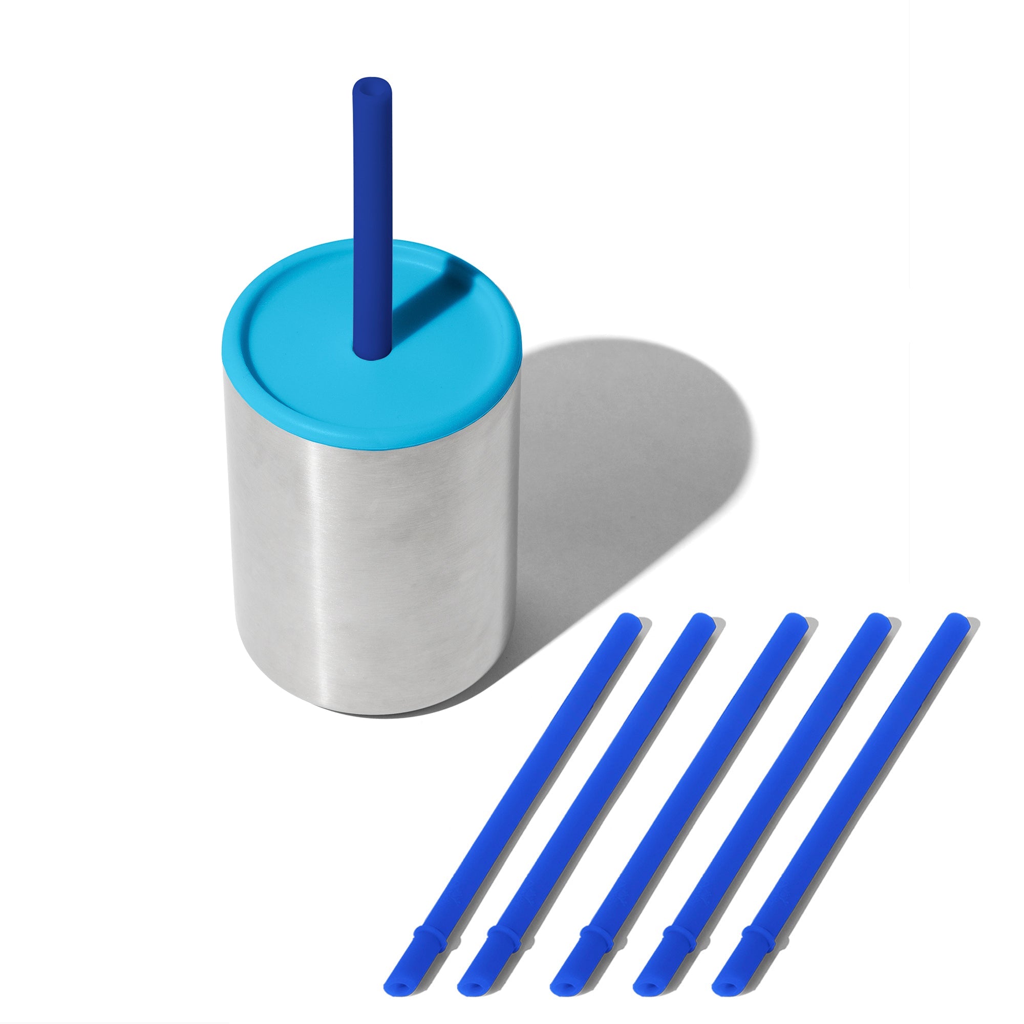 8 Oz. Avanchy Stainless Steel Baby Toddler Spill Proof Cup With Straw