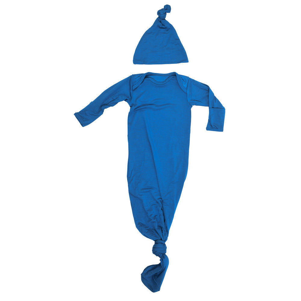 Blue Knotted Newborn Baby Gown