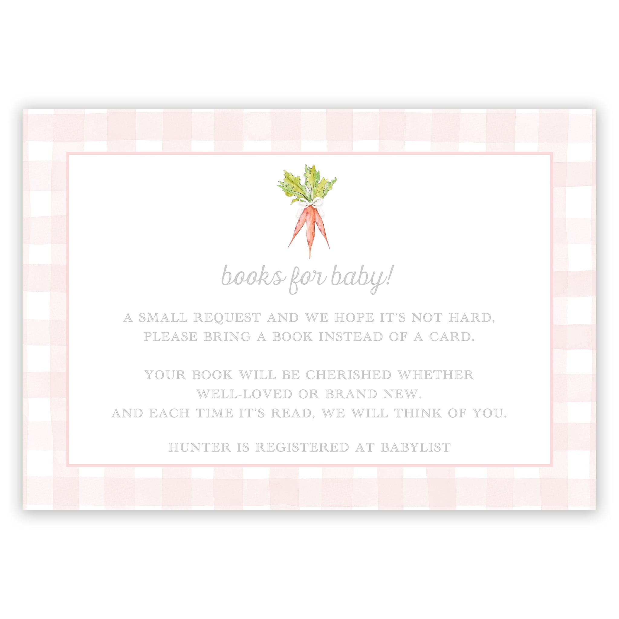 Peter Rabbit Pink Books For Baby Enclosure Card