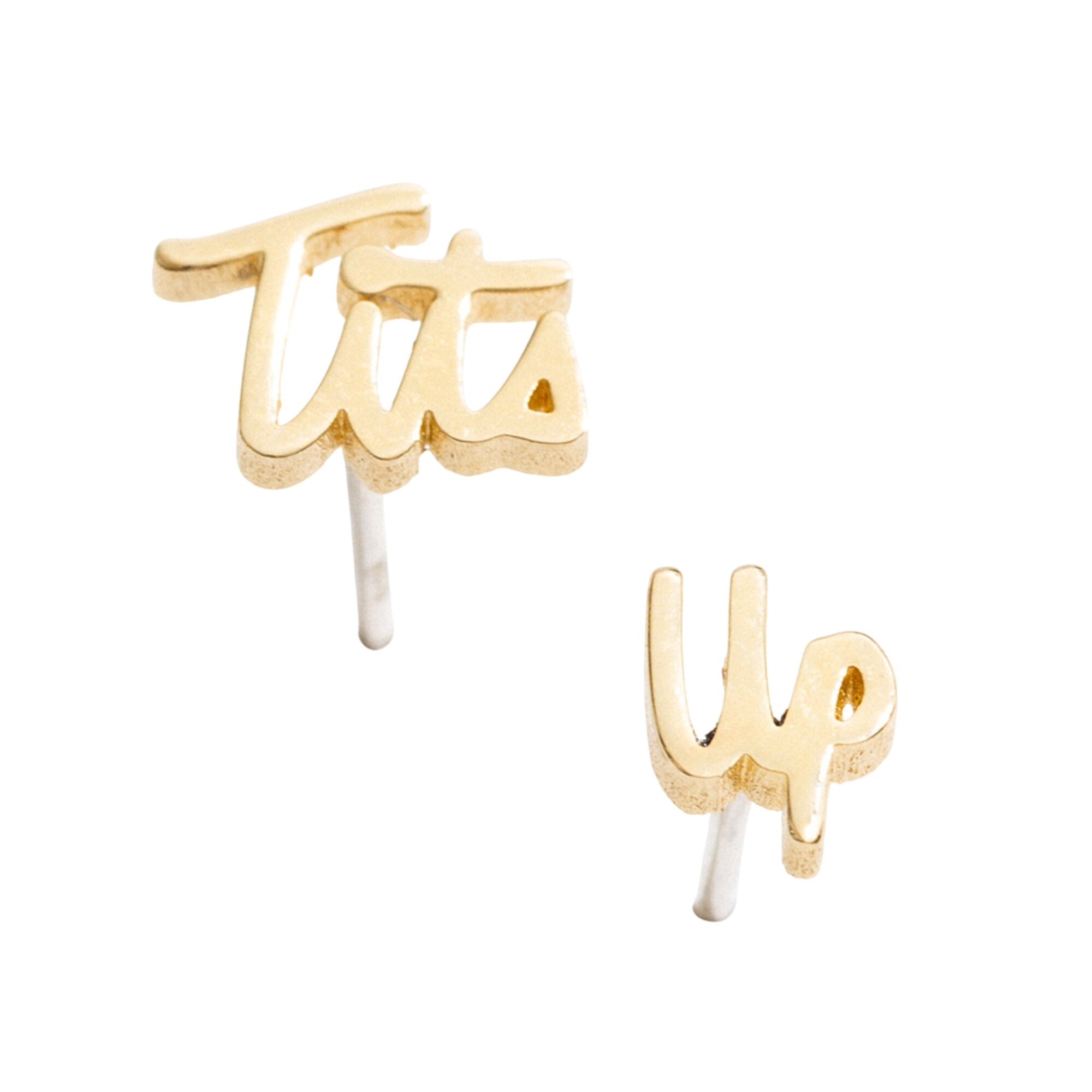Tits Up Script Studs