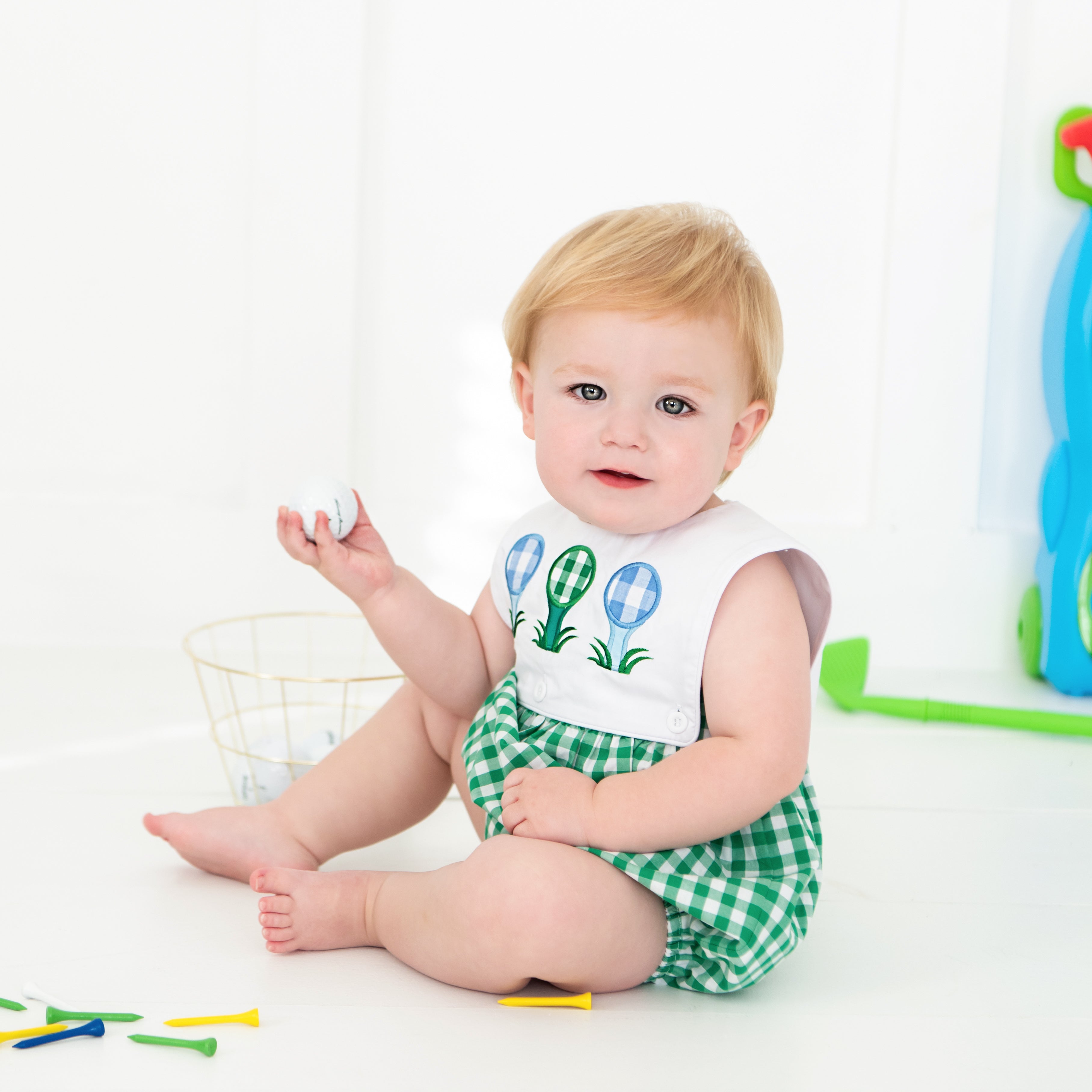 Hole-in-one First Birthday Boys Reversible Golf Bubble