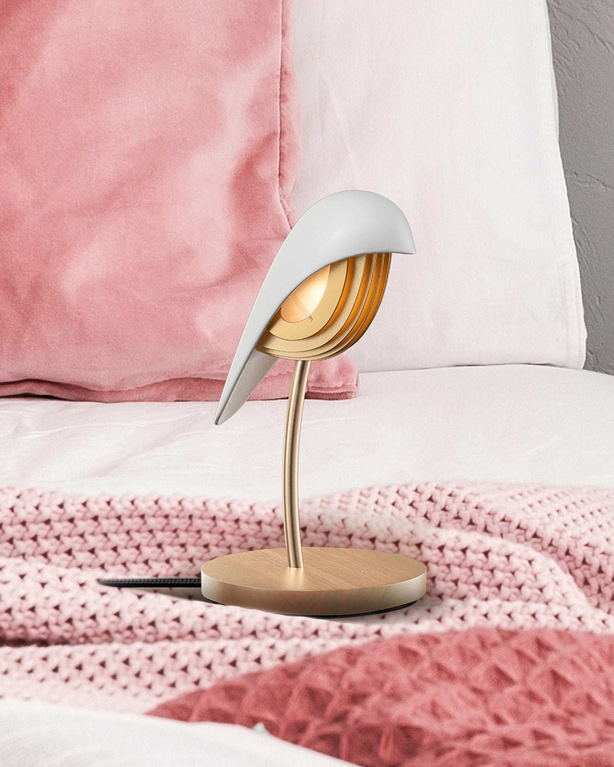 Desk Lamp Bird Ivory White