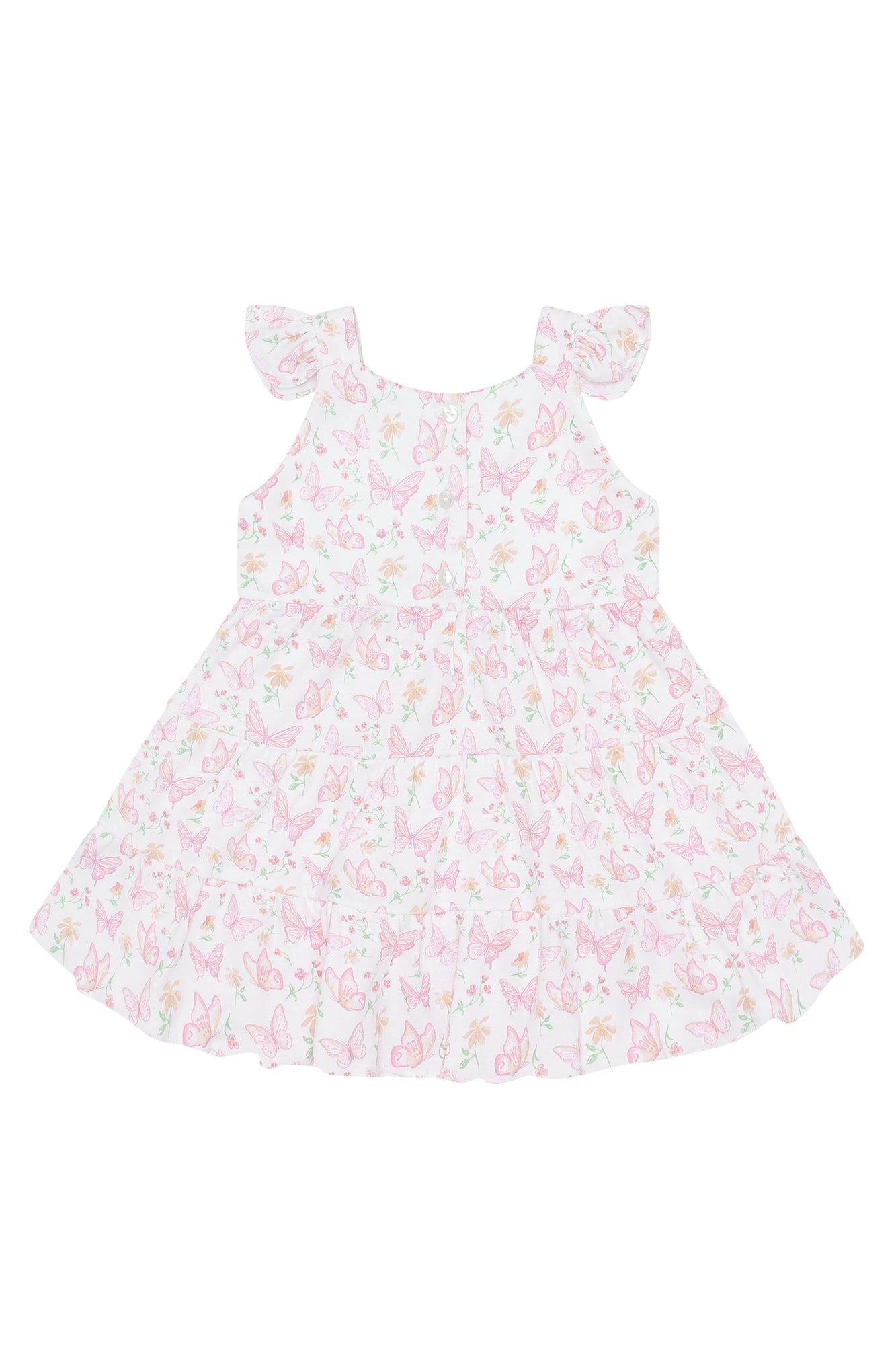 Butterflies Print Ruffle Dress
