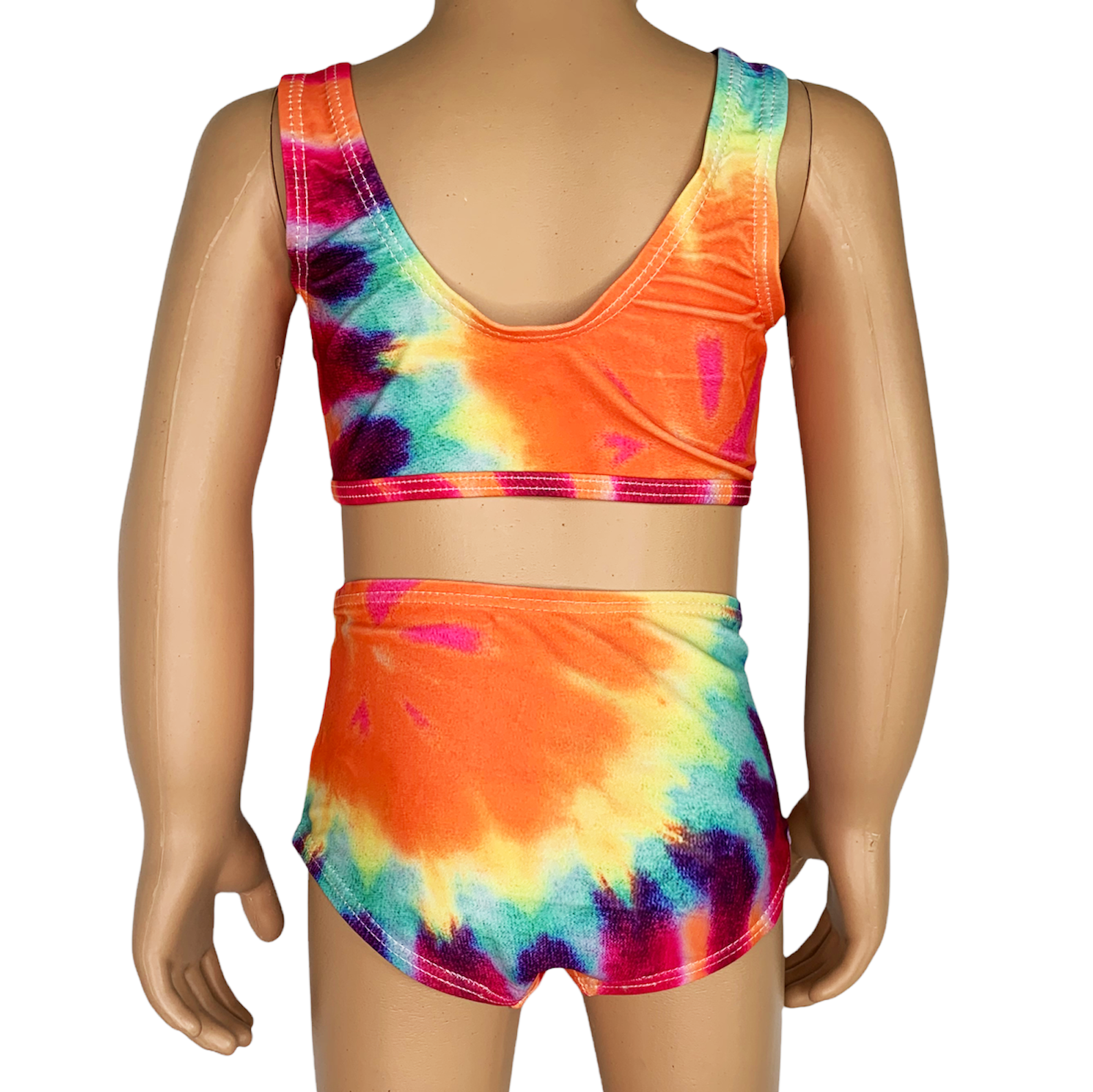 Al Limited Girls 2 Piece Tie Dye Tankini Swimsuit Swirl Rainbow