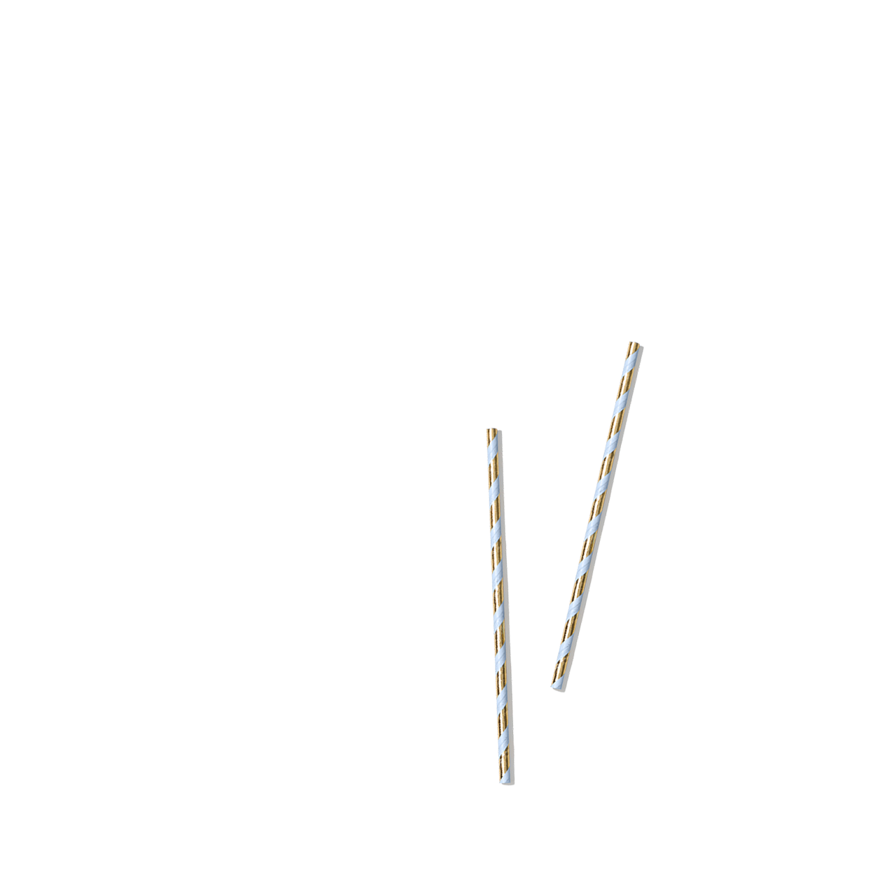 Blue And Gold Paper Straws (25 Per Pack)