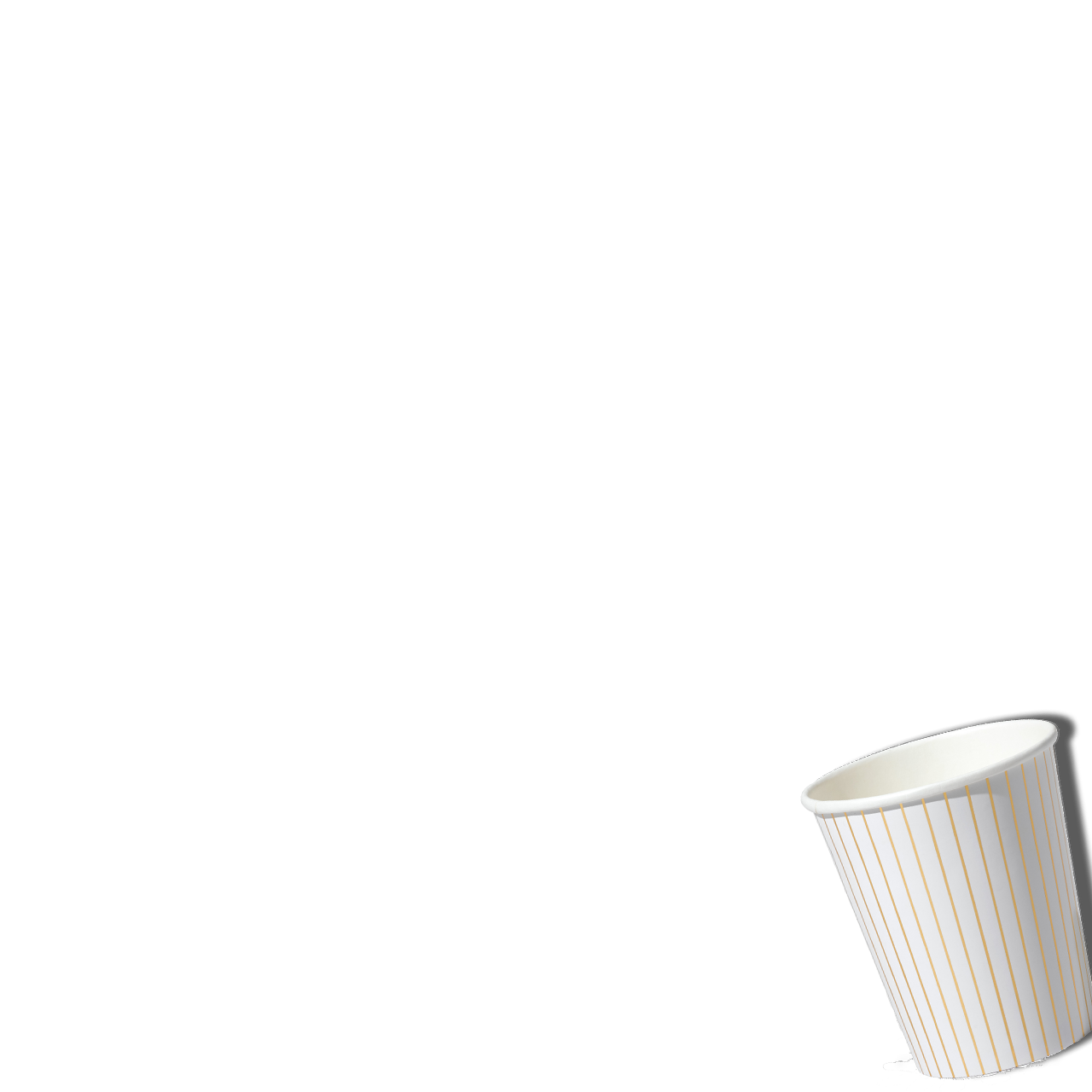 White Pinstripe Cups (10 Per Pack)