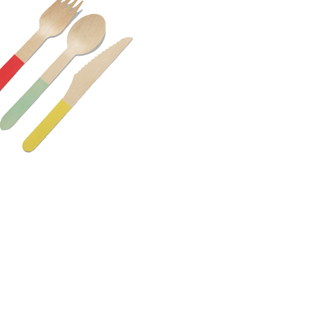 Tricolore Wooden Cutlery Set (30 Per Pack)