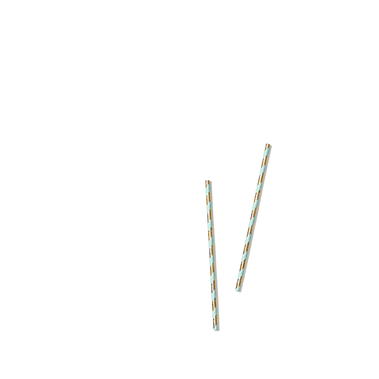 Mint And Gold Paper Straws (25 Per Pack)