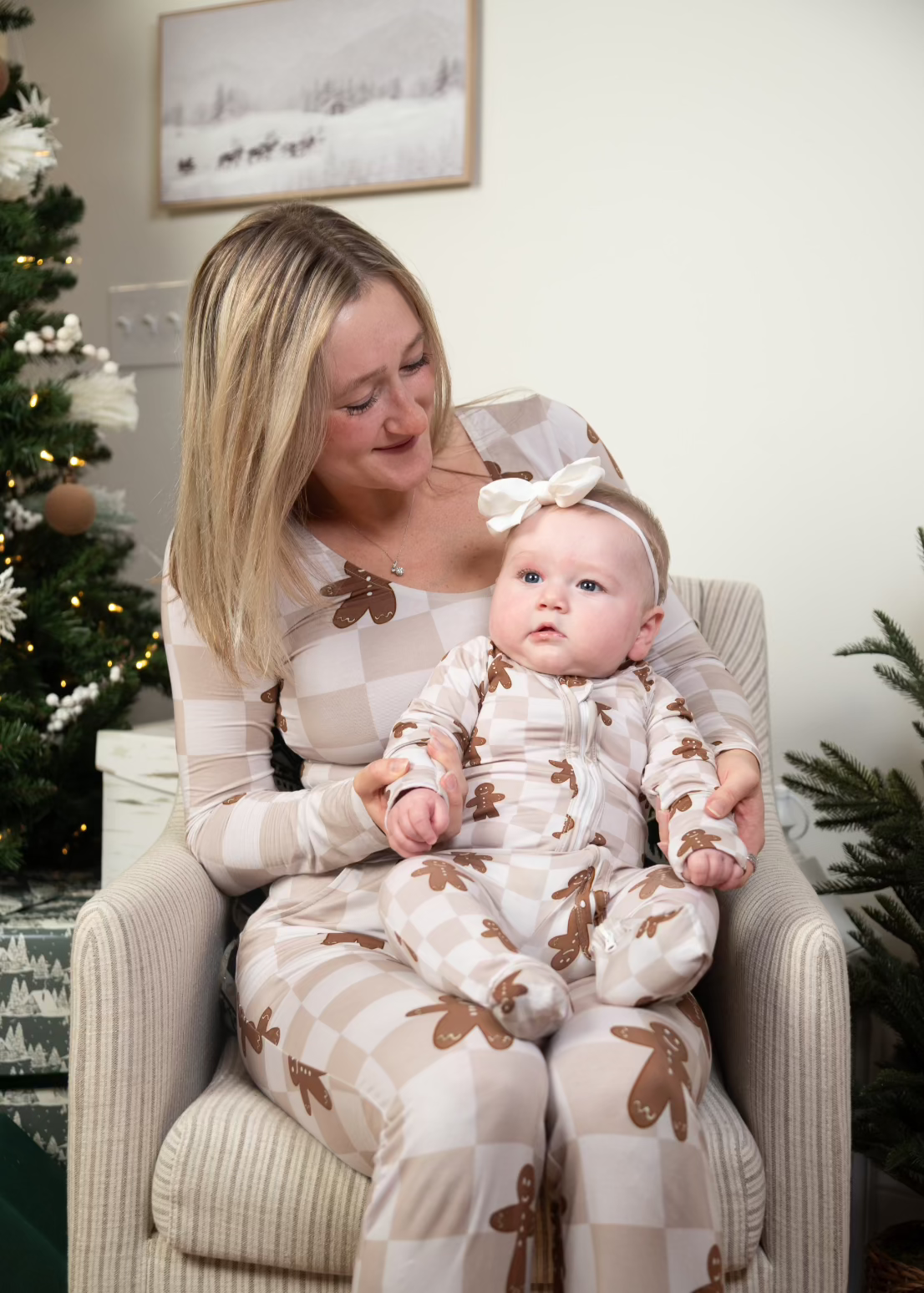 Bamboo Baby Christmas Sleepers | Matching Family Holiday Pajamas - Gingerbread