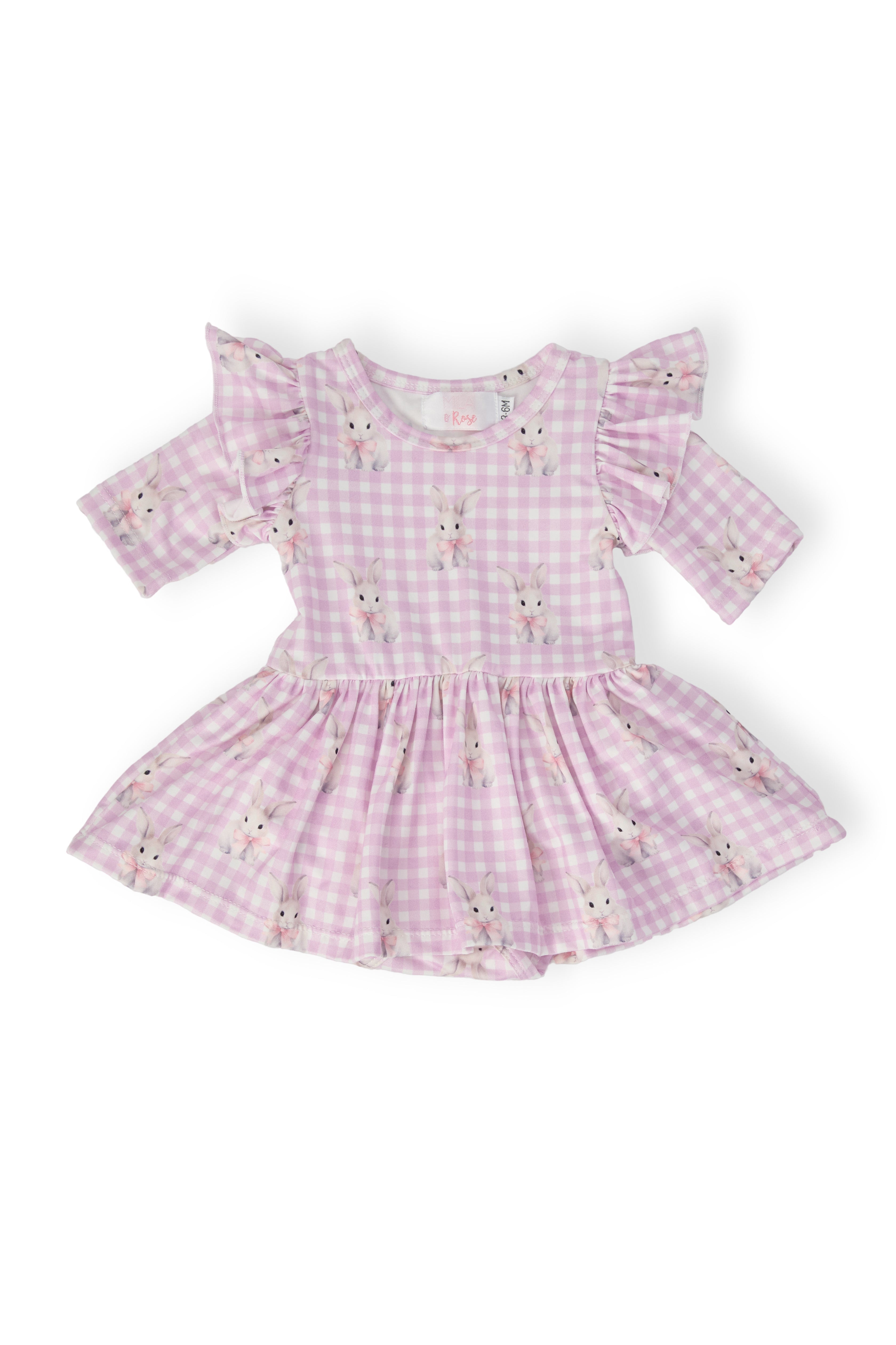 Baby Bunnies 3/4 Sleeve Flutter Twirl Bodysuit