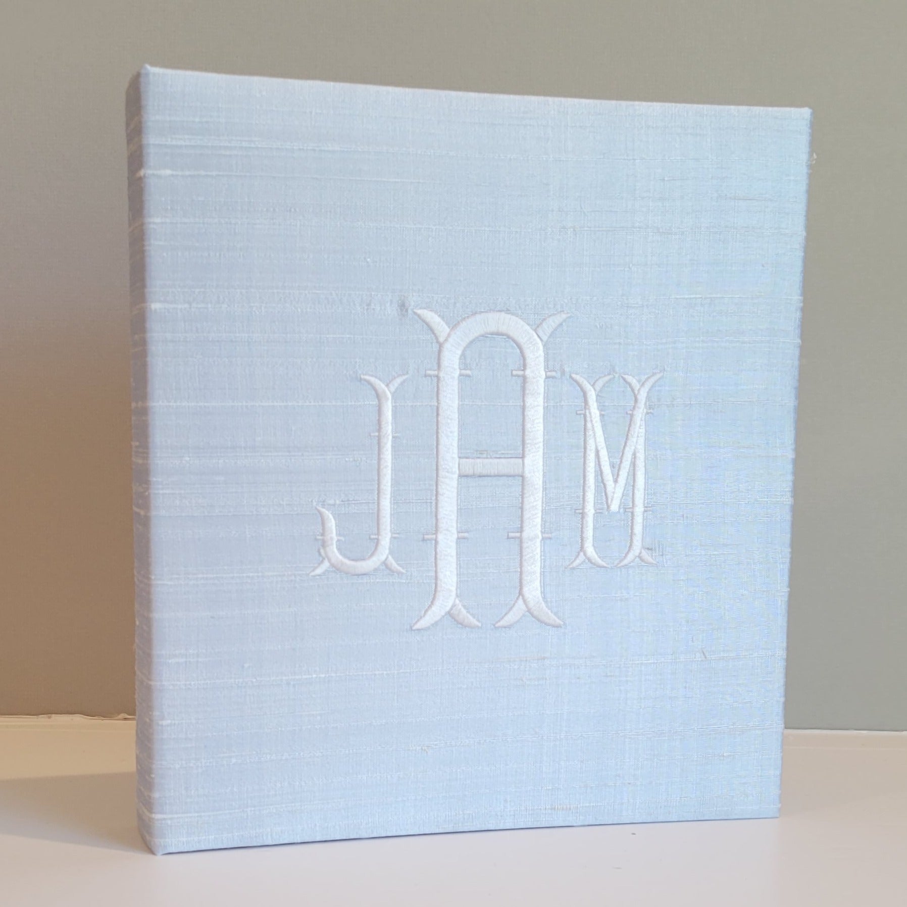 Baby Memory Book - Blue Silk (w/o Bow)