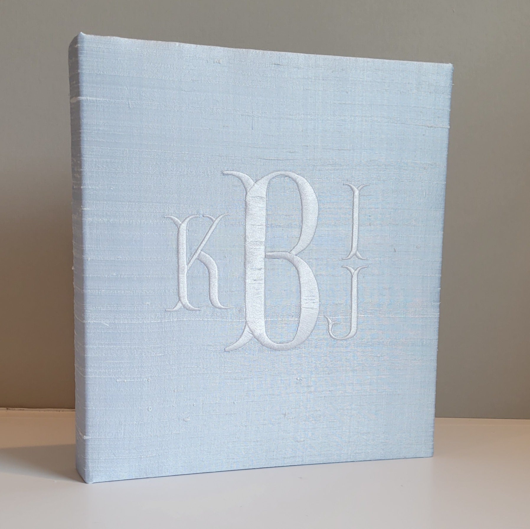 Baby Memory Book - Blue Silk (w/o Bow)