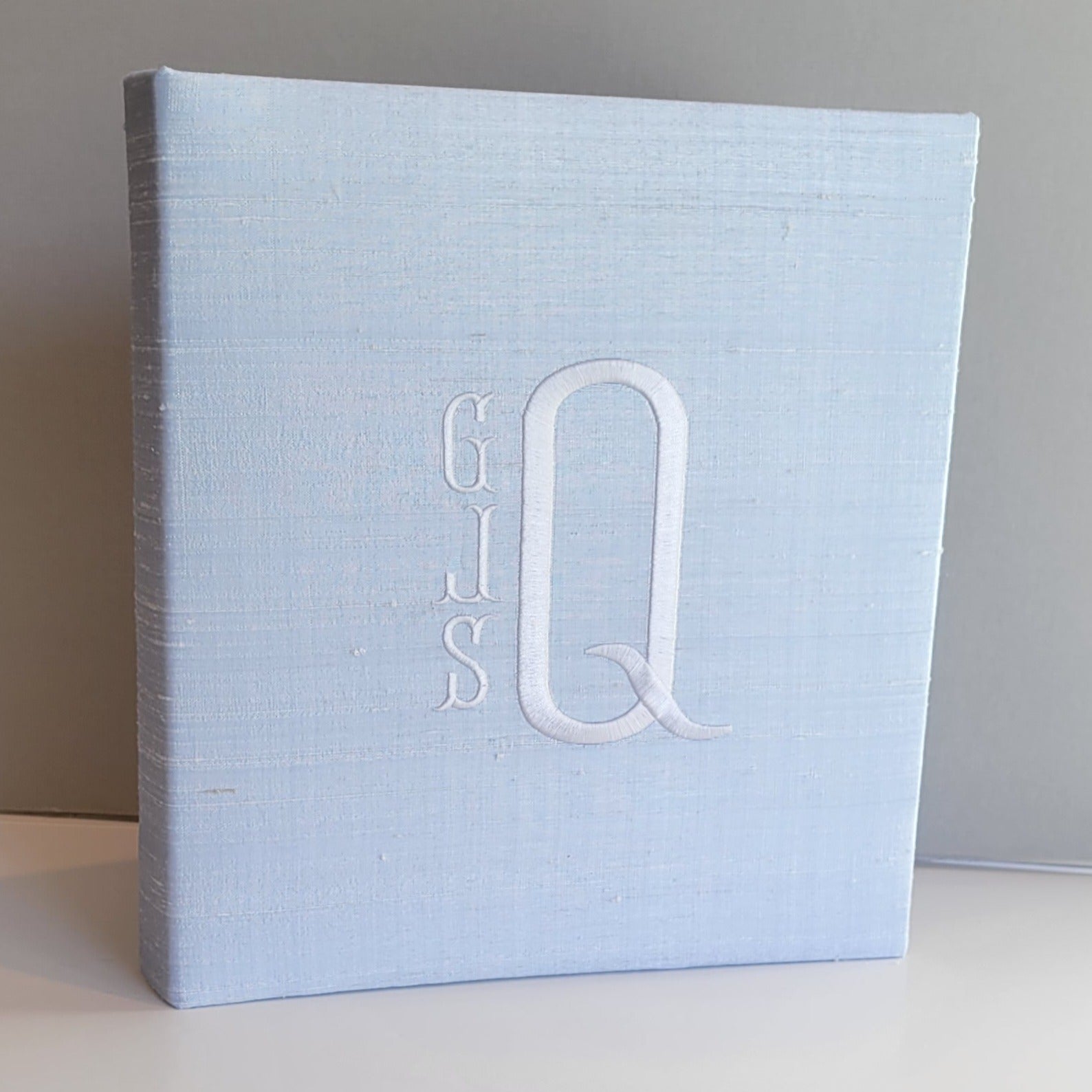 Baby Memory Book - Blue Silk (w/o Bow)