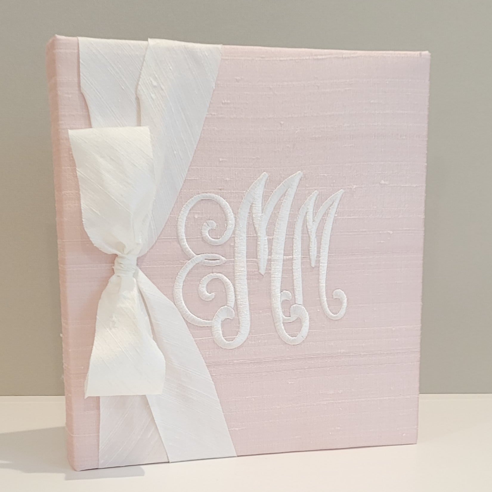 Baby Memory Book - Pink Silk (w/ Silk Bow)