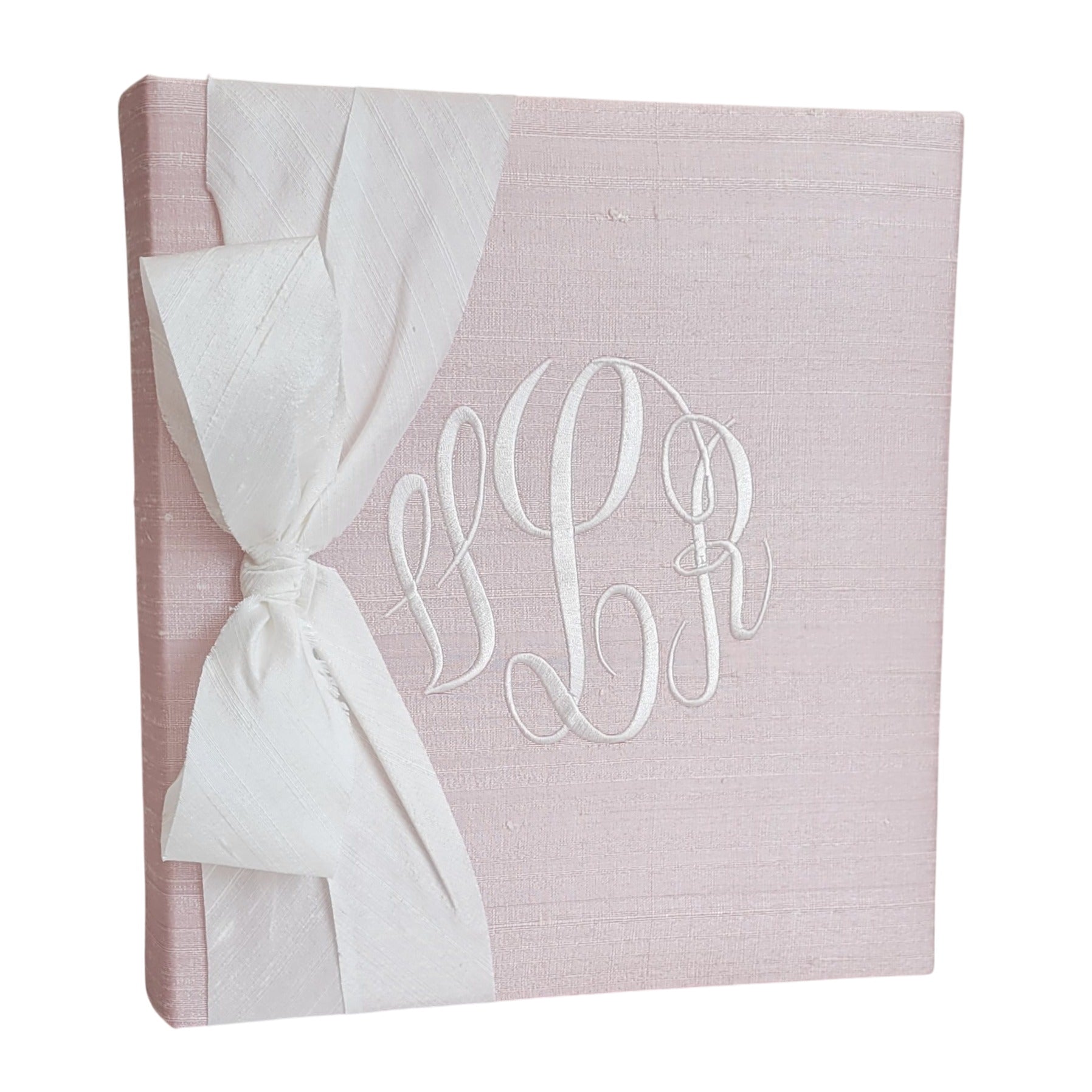 Baby Memory Book - Pink Silk (w/ Silk Bow)