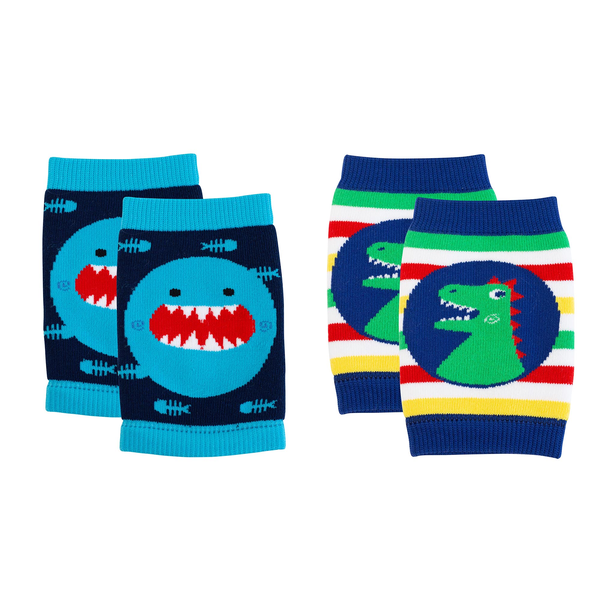Baby Crawler Knee Pads (2 Pk) - Shark & Dinosaur