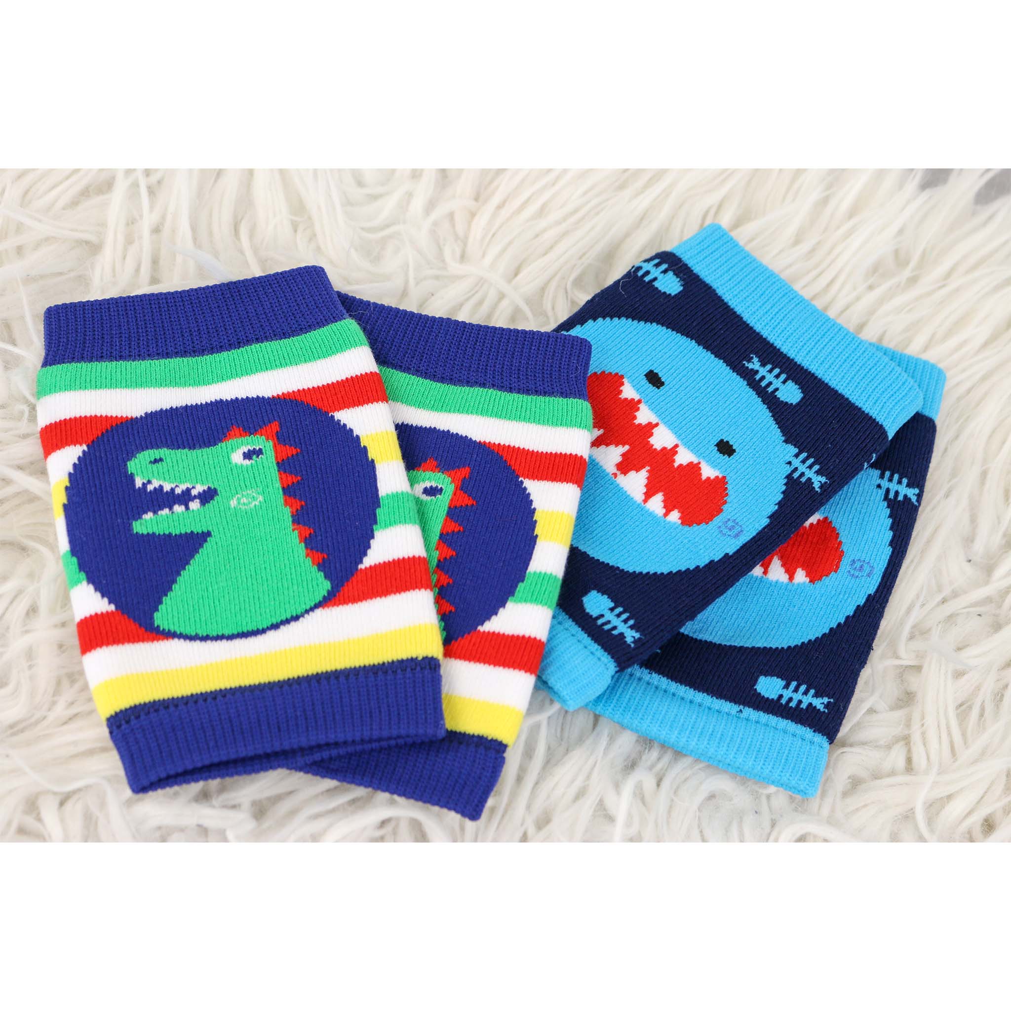 Baby Crawler Knee Pads (2 Pk) - Shark & Dinosaur