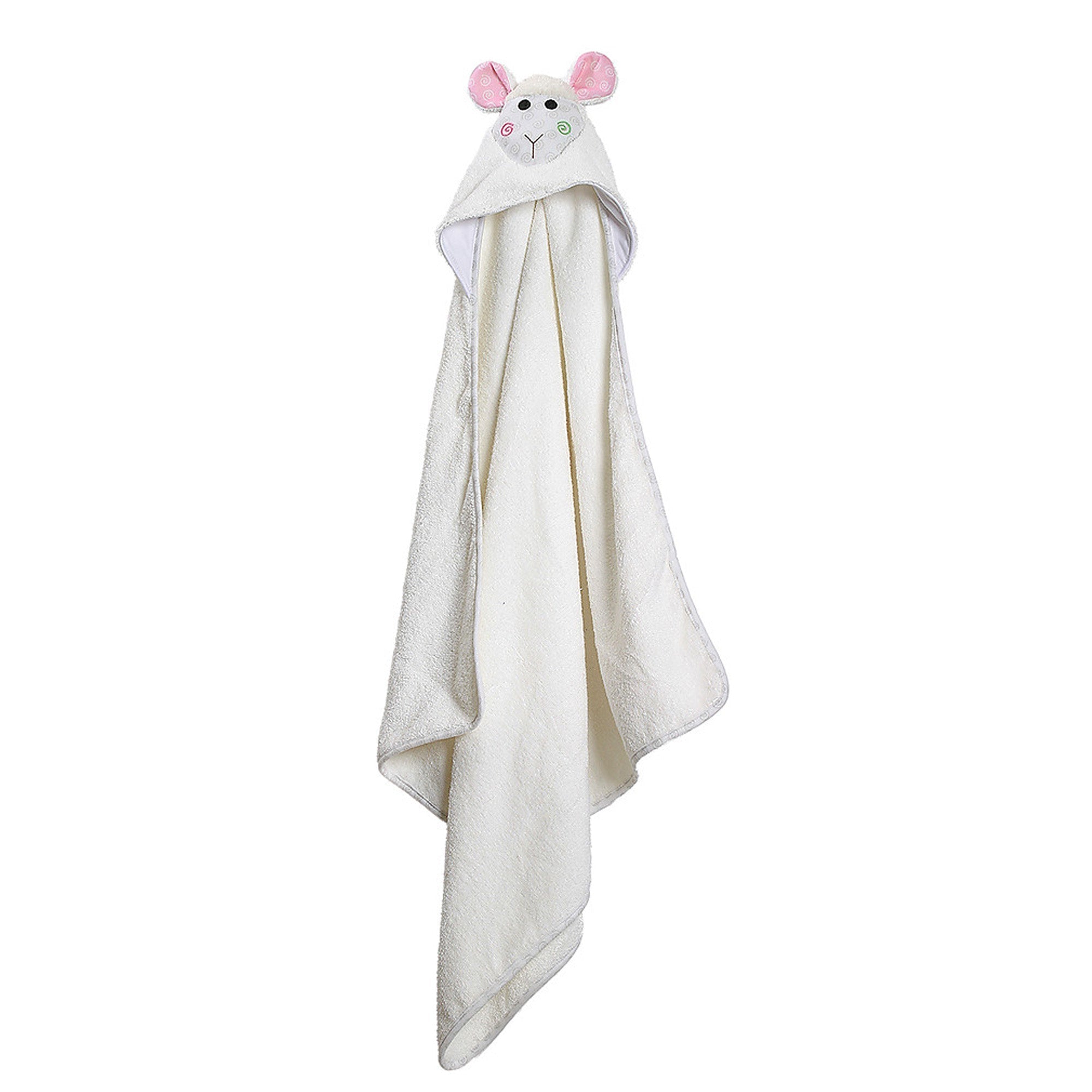 Baby Plush Terry Hooded Bath Towel - Lola The Lamb