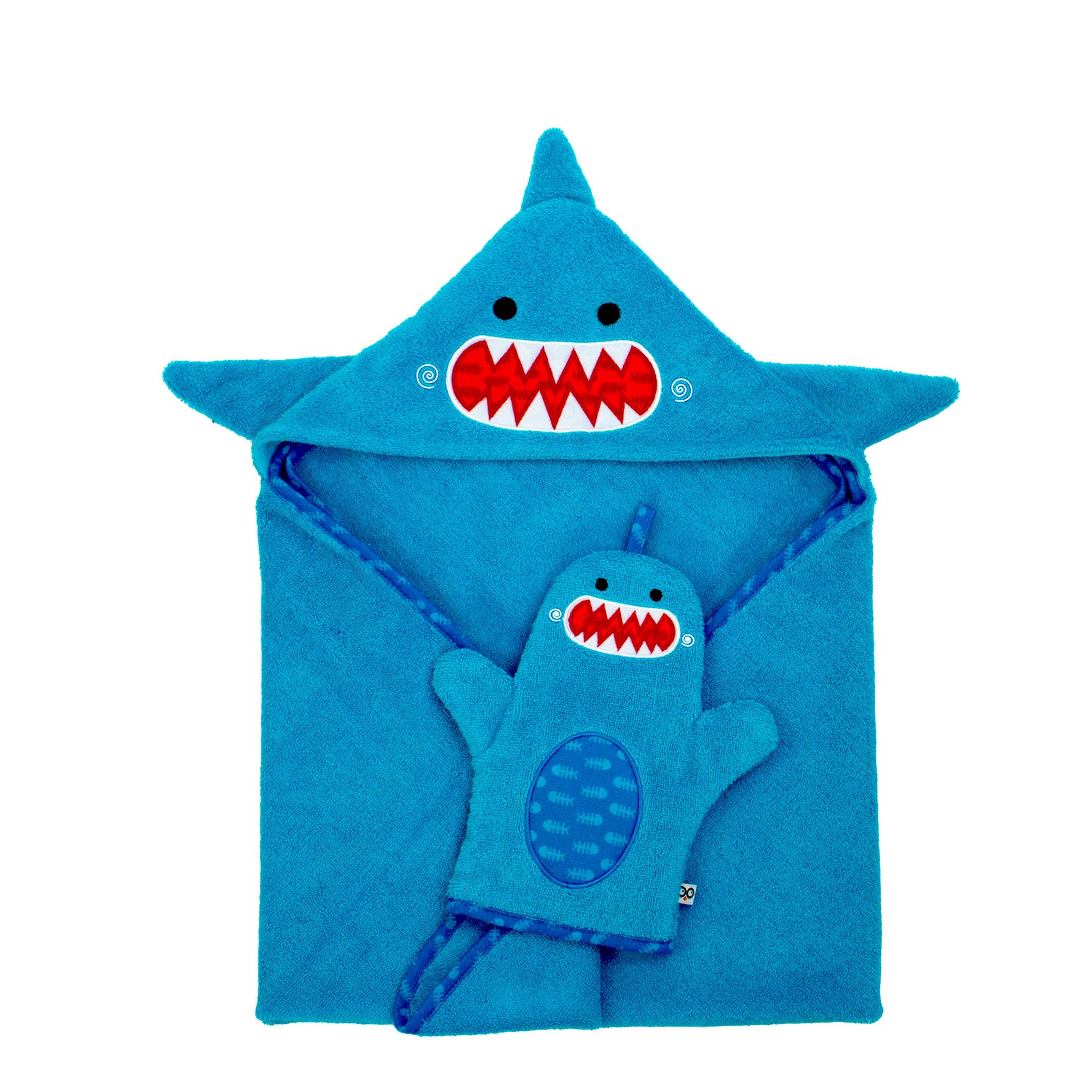 Baby Plush Terry Hooded Bath Towel - Sherman The Shark