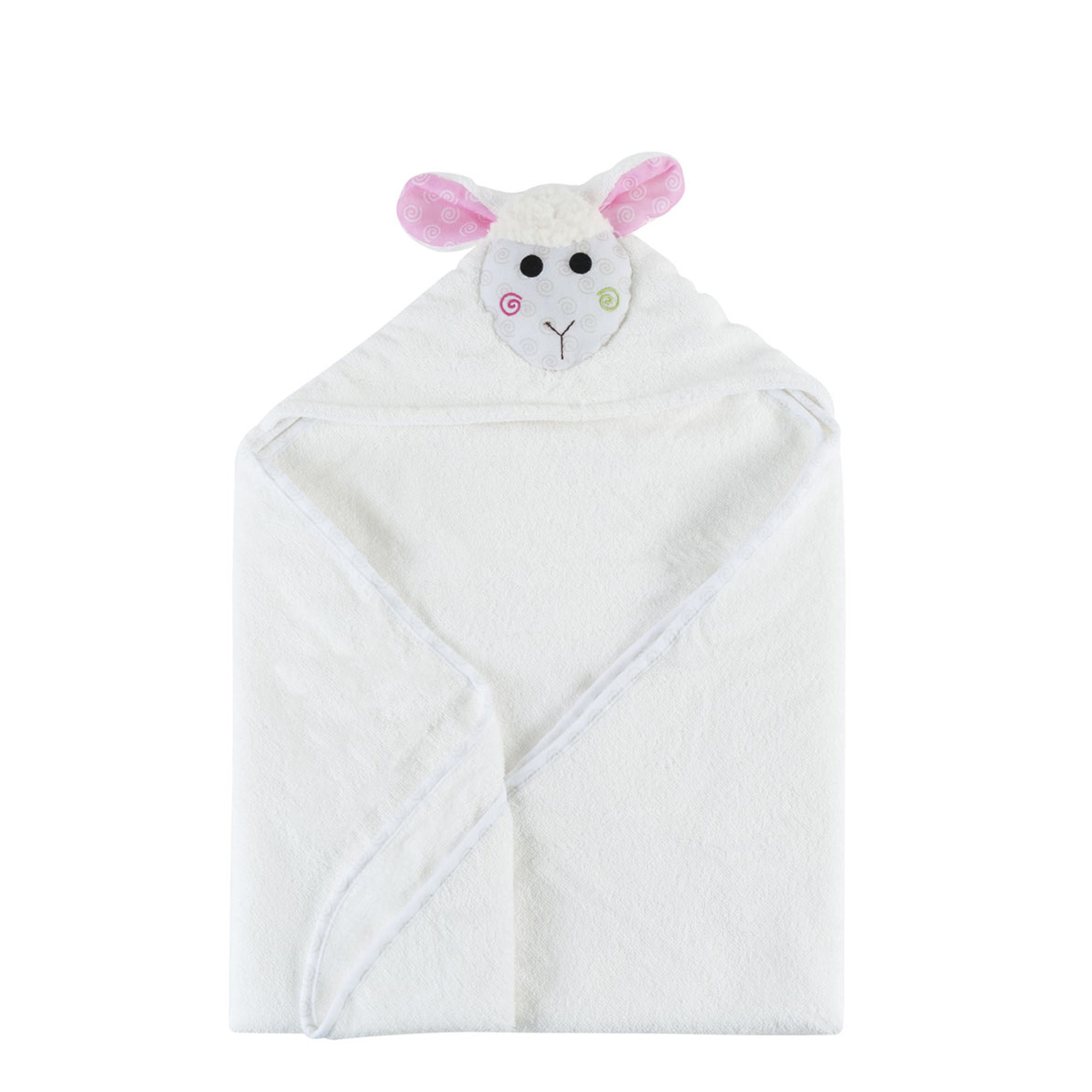Baby Plush Terry Hooded Bath Towel - Lola The Lamb