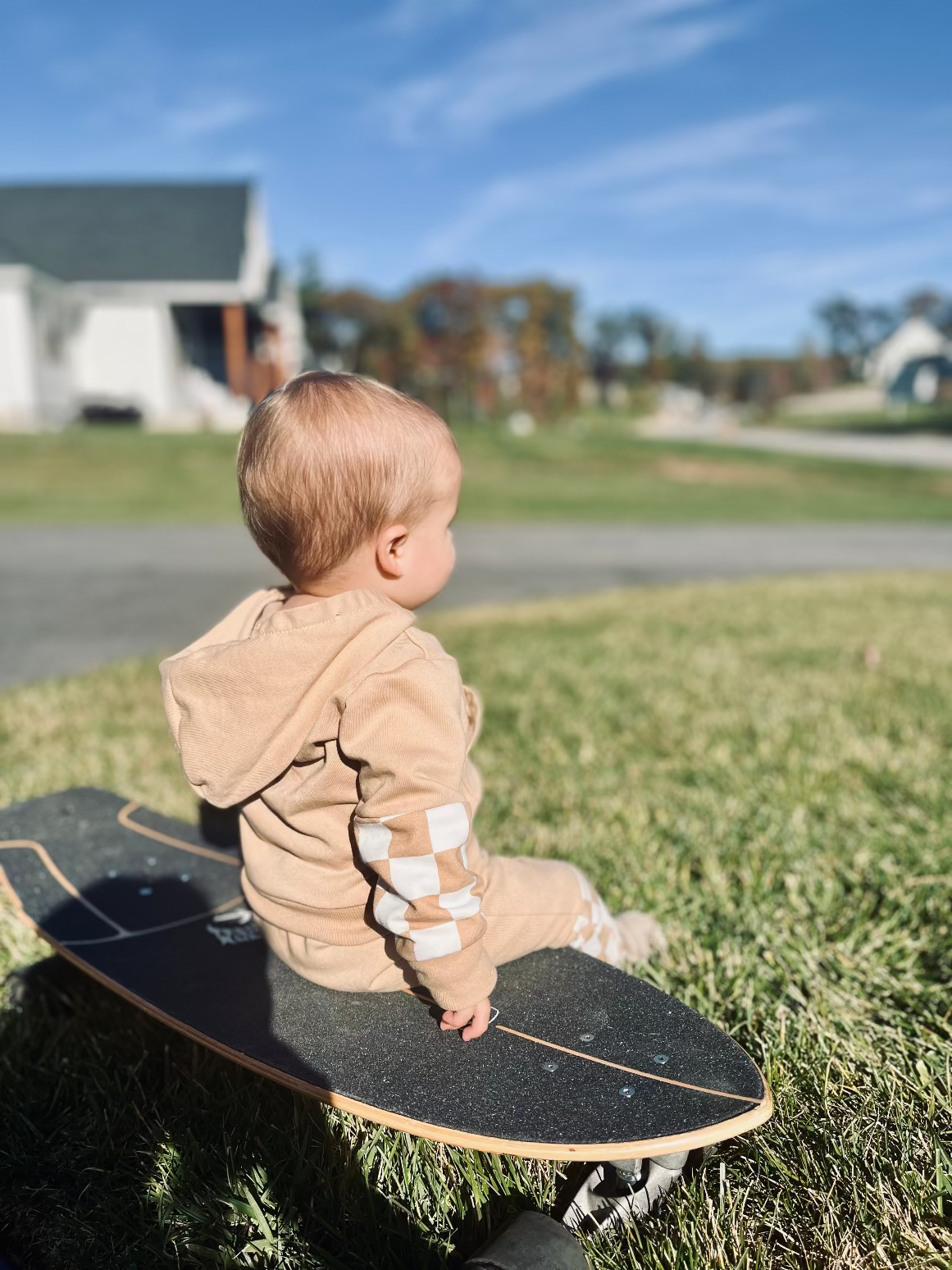 Ace Jogger Set | Neutral Checkered Toddler Outfit