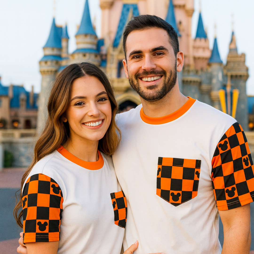 Spooky Checkered Magic Adult Pocket Tee