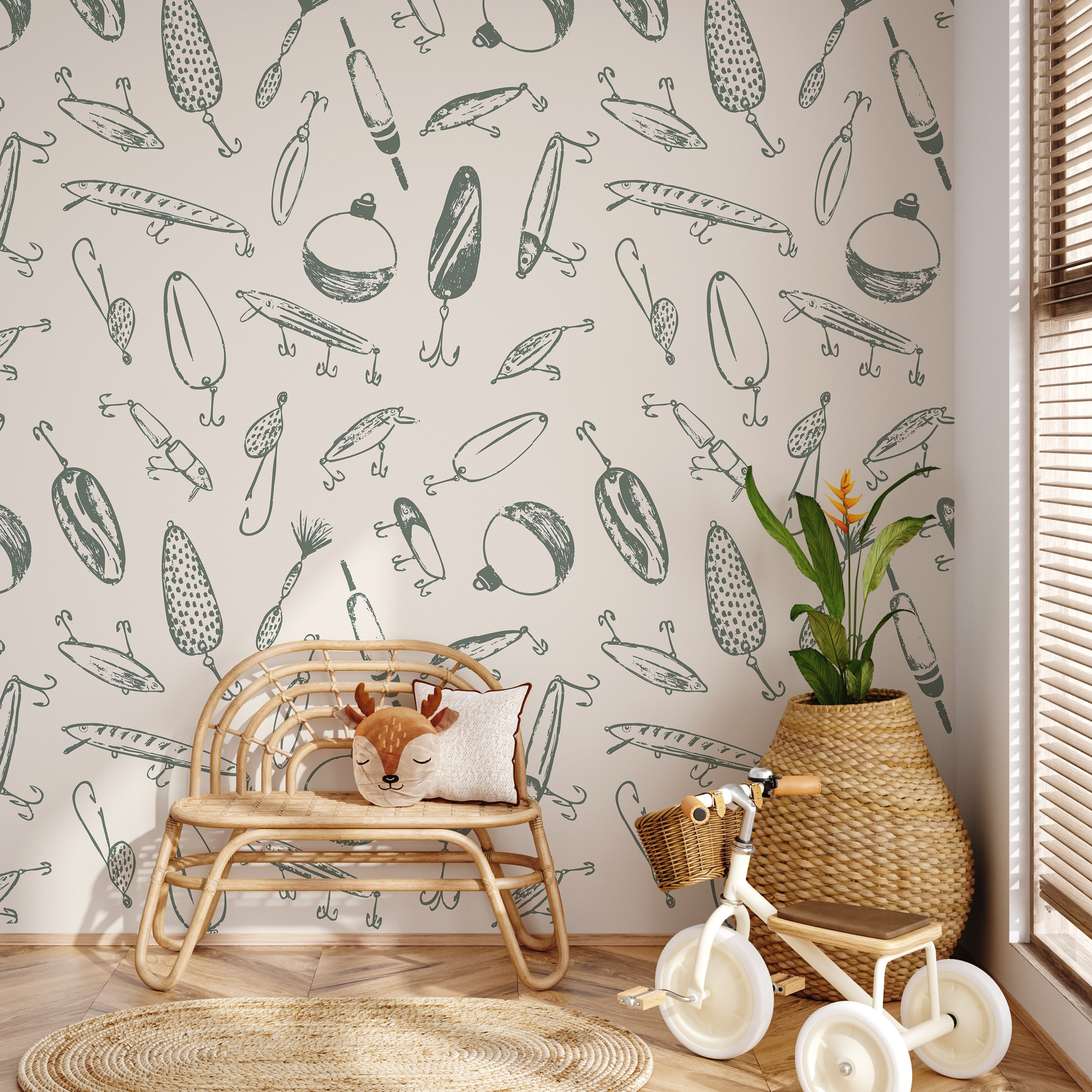 Bait Wallpaper By Kim Hallquist Designs