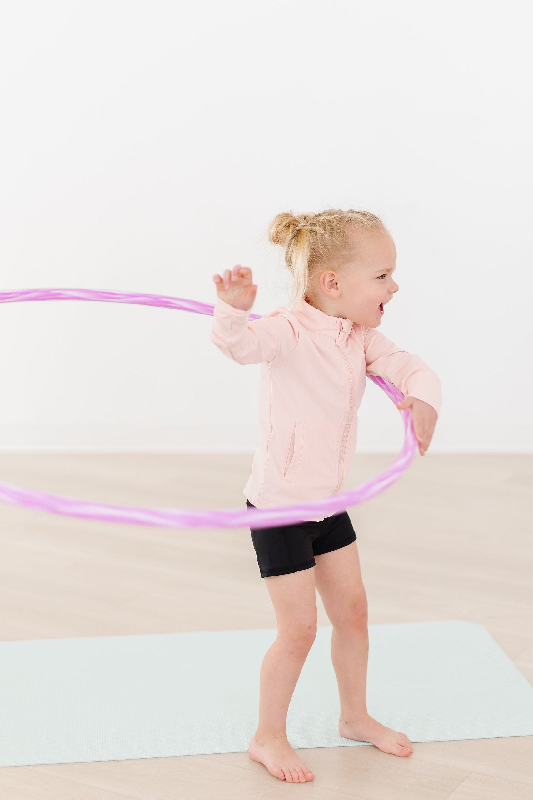 Zen Pink Full-zip Ruffle Active Jacket