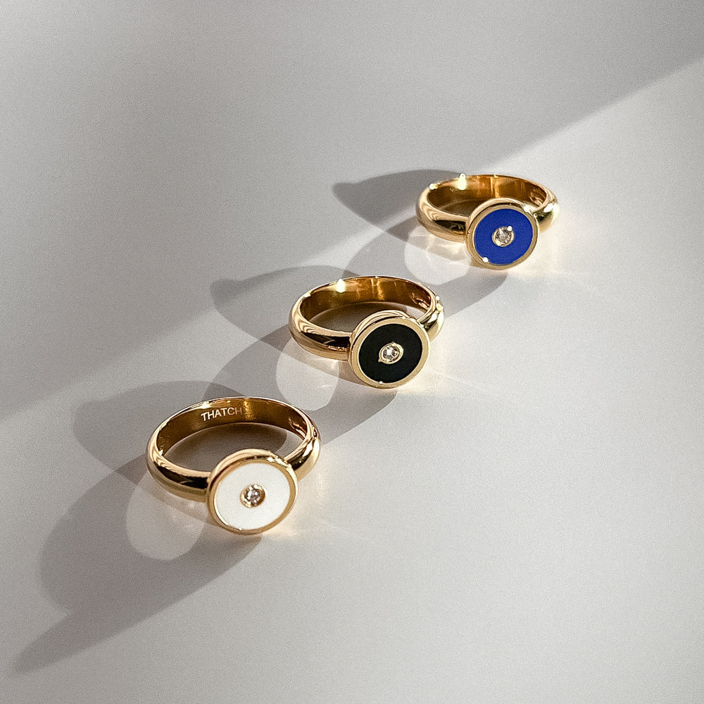 Balia Black Enamel Ring